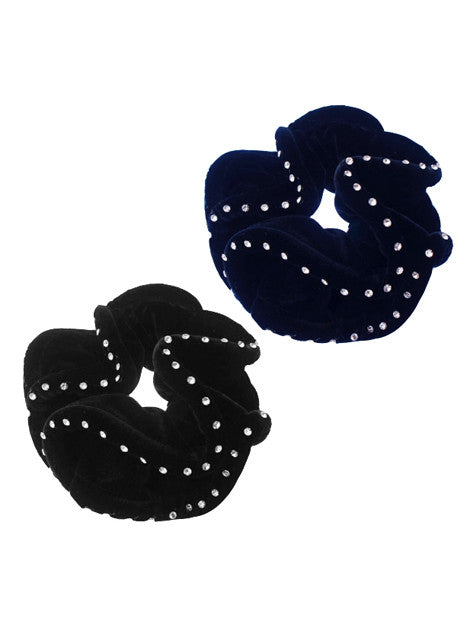 Equetech Crystal Velvet Hair Scrunchie - Elegant Hair Accessories for Women, Soft Velvet Hair Ties with Sparkling Crystals | Perfect for Parties, Weddings, and Everyday Wear