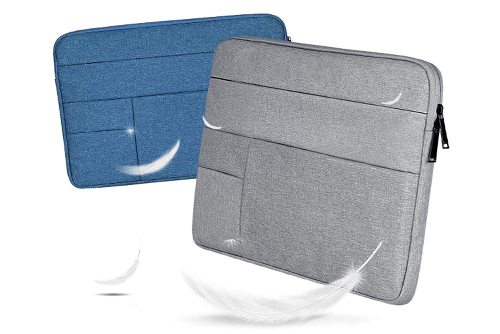Oxford Water Repellent Laptop Sleeve Case for 13-13.3 Inch MacBook Pro/Air - Large Capacity Multi-Pocket Bag with Protective Cover, Gray - Perfect for Work, Travel, and School
