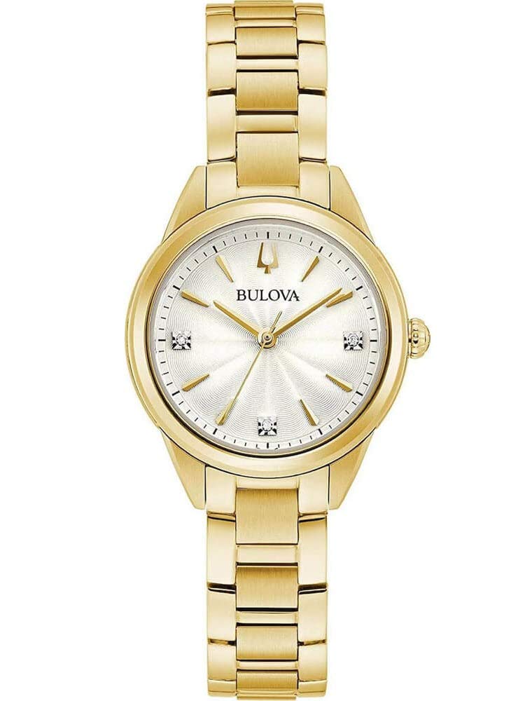 Bulova Women's 14mm Gold-Tone Stainless Steel Quartz Casual Watch - Model 97P150 | Perfect for Everyday Wear, Office & Special Occasions