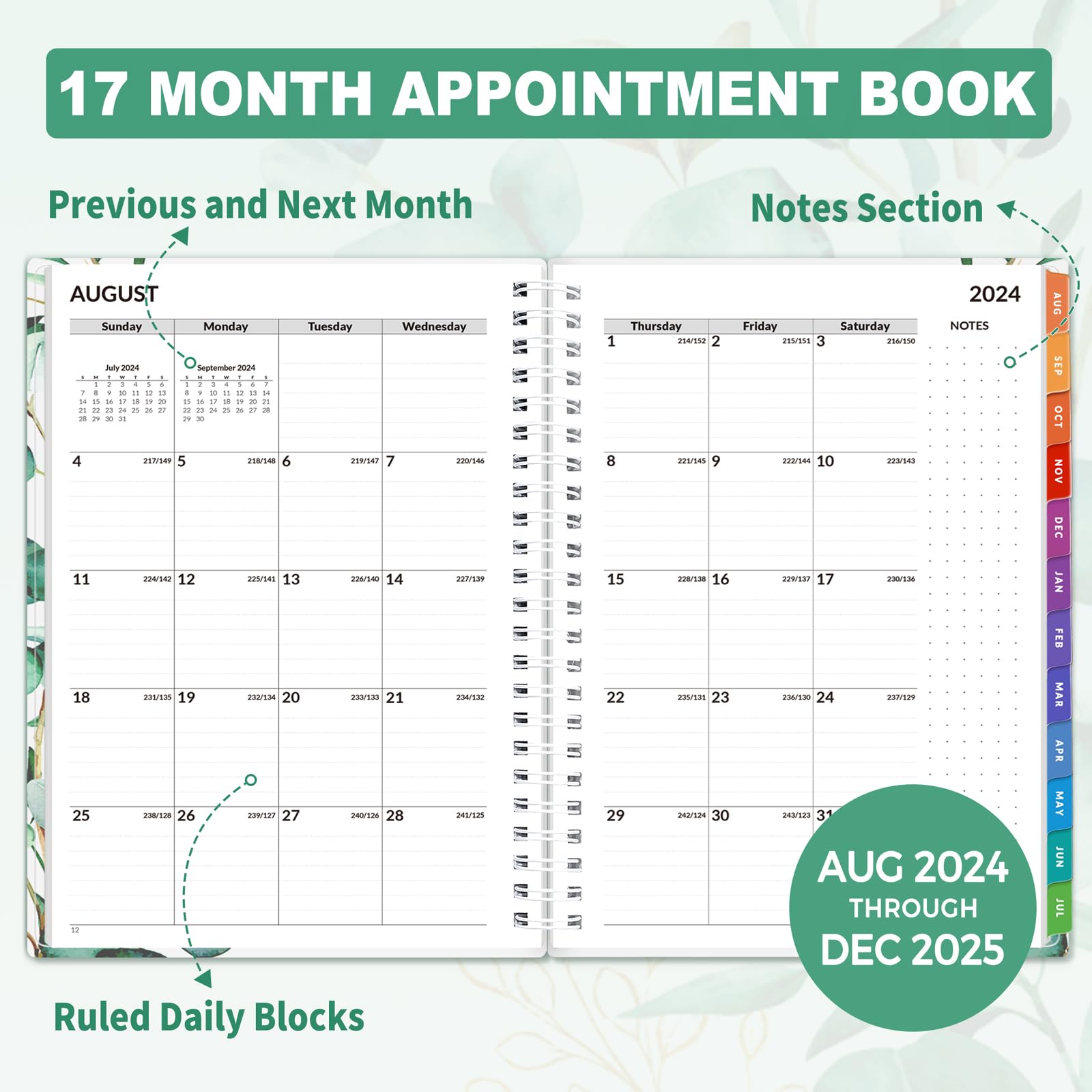 **SUNEE 2024-2025 Academic Planner – 17-Month Appointment Book (8.5