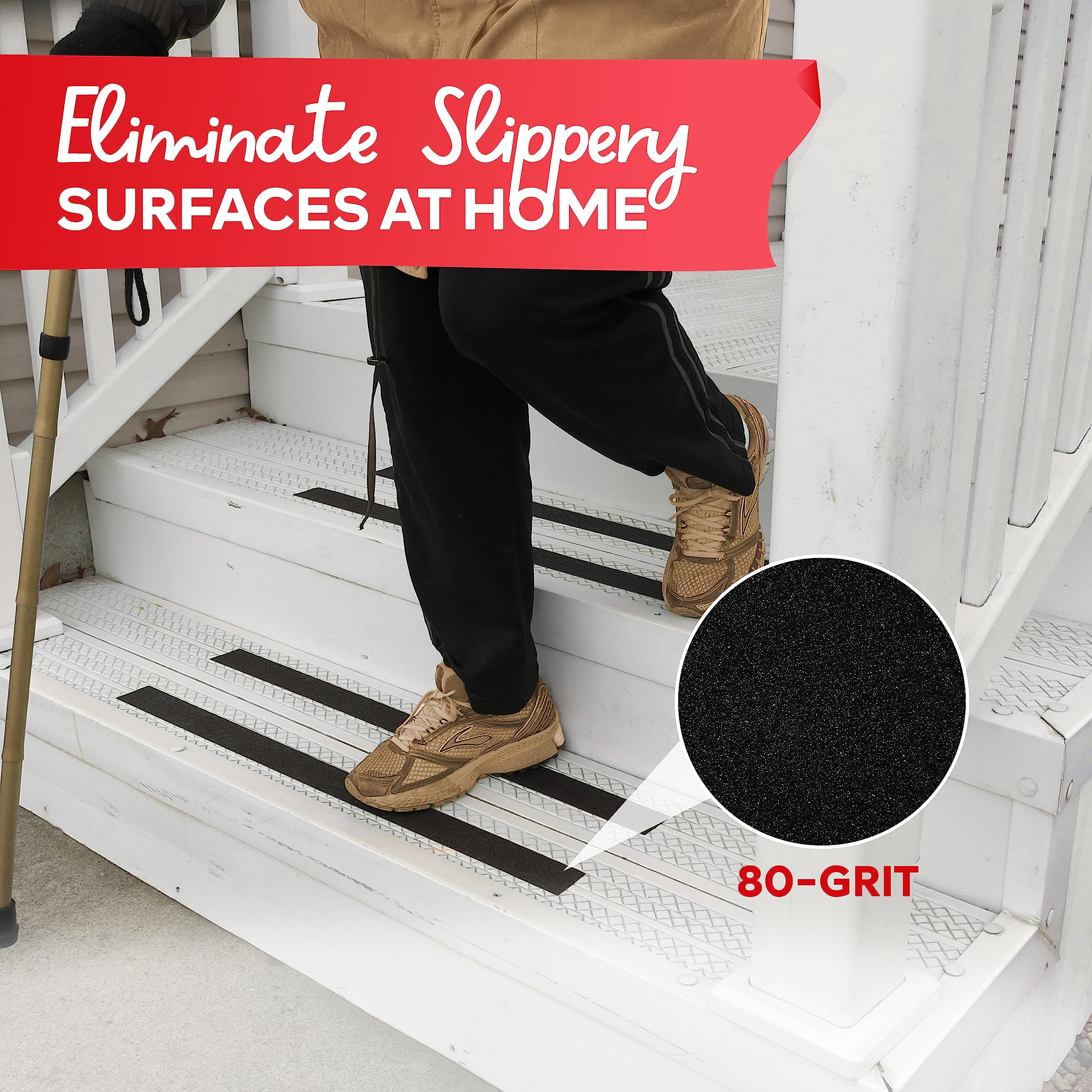 XFasten Anti Slip Grip Tape for Stairs - Black 4