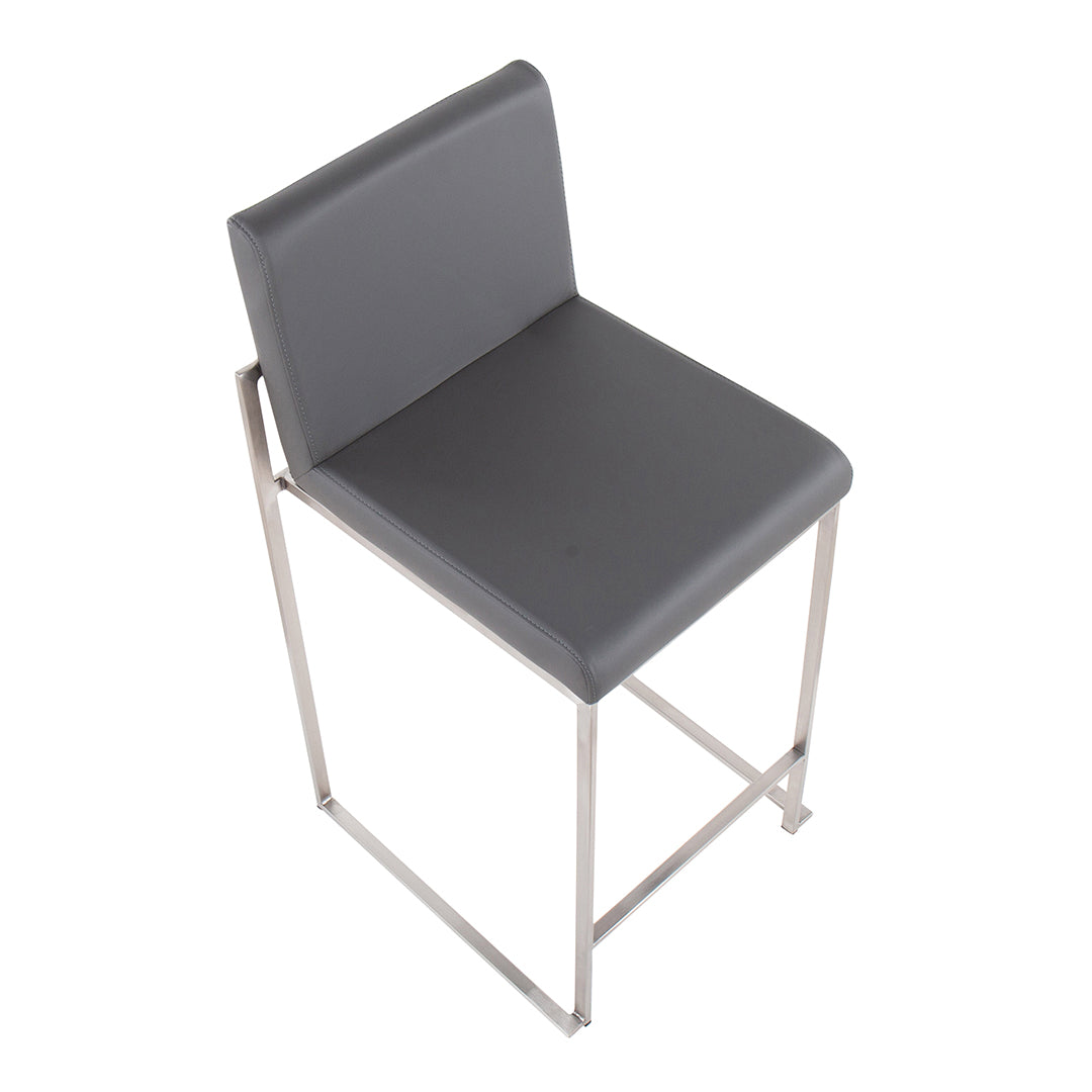 Fuji High Back Counter Stools Set of 2 - Modern Bar Stools for Kitchen Island, Breakfast Bar & Home Decor - Comfortable & Stylish Dining Chairs