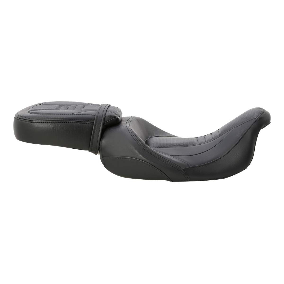 Black Diamond Low Profile Pillion Passenger Seat for Harley Davidson Touring, Tri Glide, Road King & Street Glide (2009-2023) - Comfortable & Stylish Rear Seat for Long Rides & Cruising