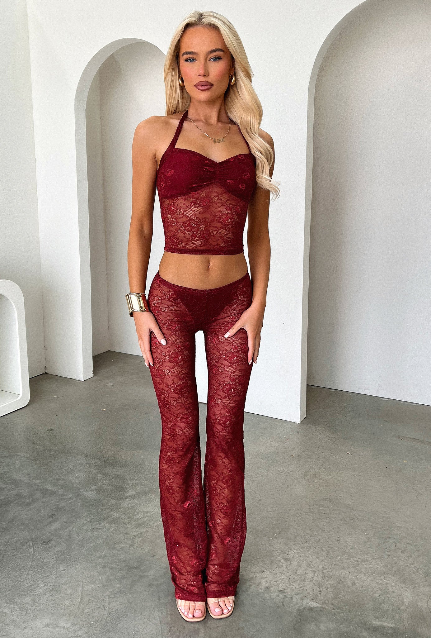 Melina Pants for Women - Burgundy High Waisted Trousers | Comfortable & Stylish Office Wear & Casual Outfits
