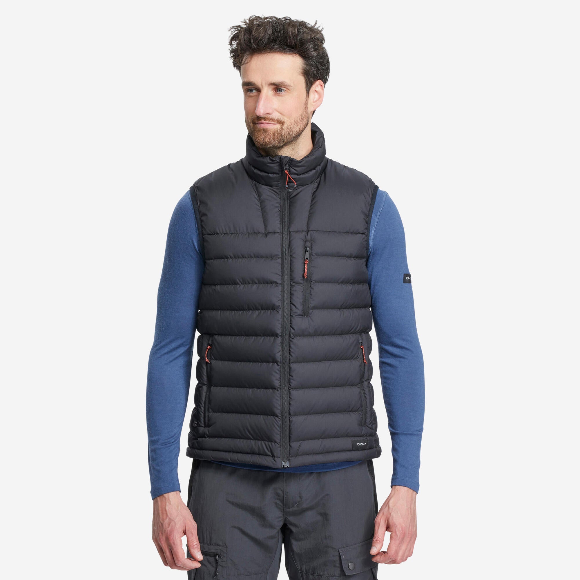 Forclaz Men's MT500 Down Puffer Vest - Lightweight Warm Winter Jacket for Hiking & Outdoor Activities | Water-Resistant Insulated Coat for Camping, Travel & Cold Weather