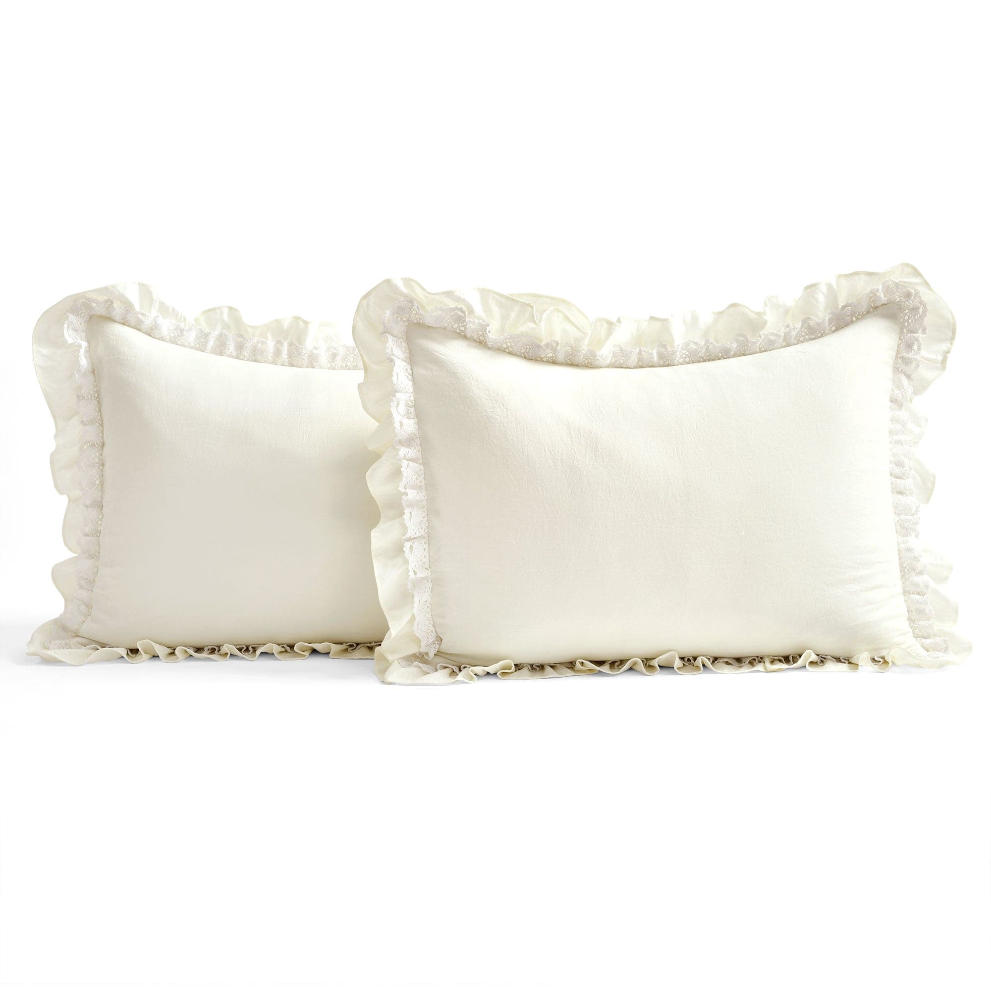 Ella Ruffle Lace 3-Piece Bedspread Set - Queen Size Luxury Lace Bedding for Master Bedroom & Guest Room Decor