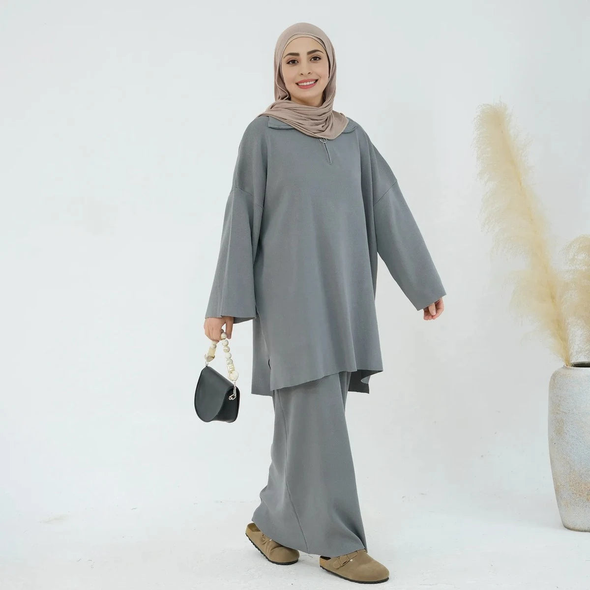 Winter Thick 2-Piece Knitted Top and Skirt Set - Warm Outfit for Fall & Winter Fashion | Perfect for Holiday Parties, Office Wear & Casual Outings