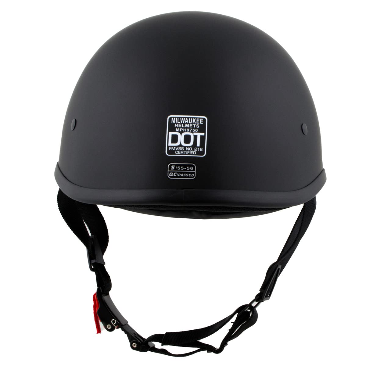 Milwaukee MPH9750DOT DOT Approved Matte Black Motorcycle Helmet for Men & Women - Small, Perfect for Urban Riding