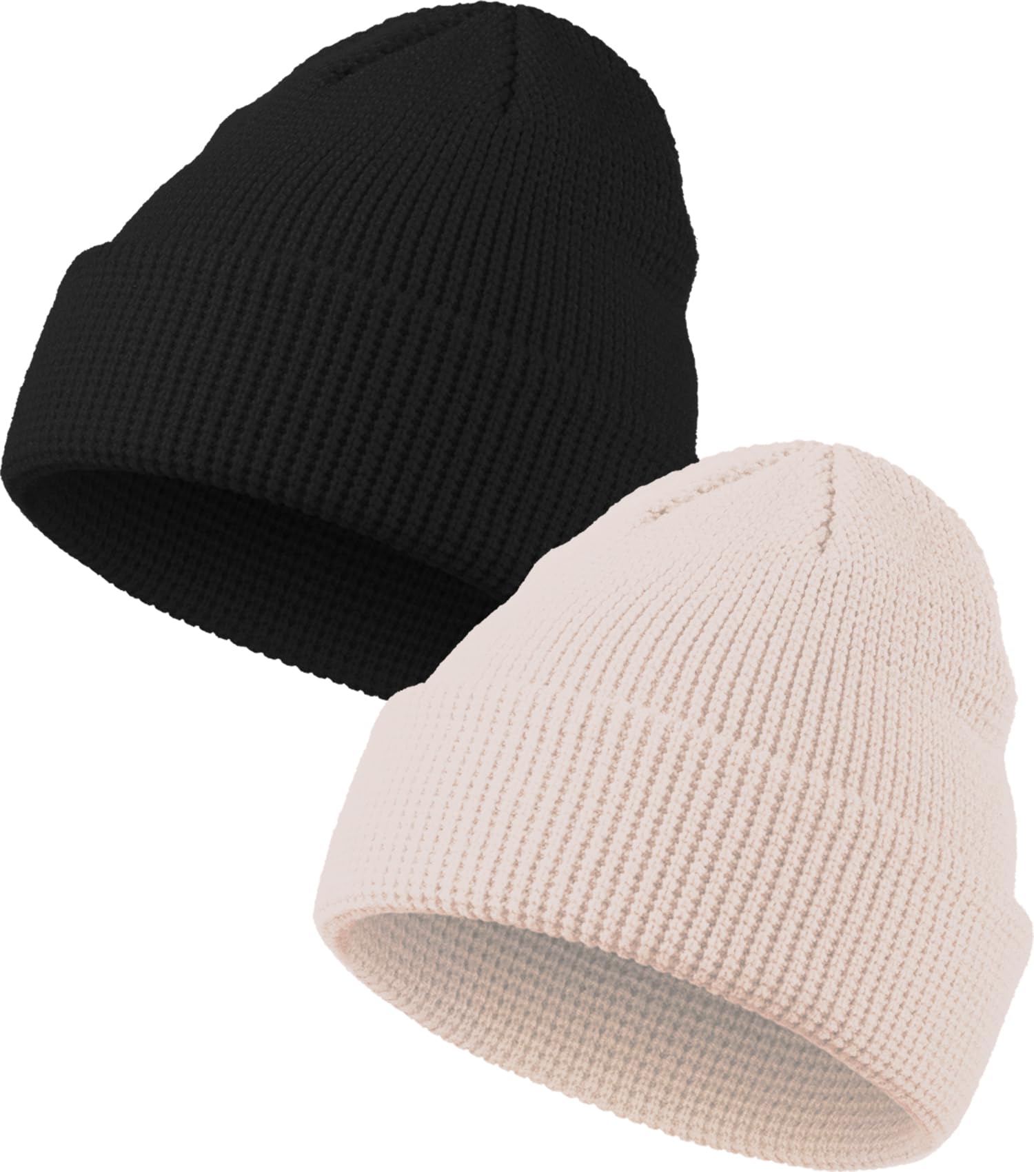2PCS Warm Wool Knit Beanie Hats for Women & Men - Unisex Winter Skull Cap with Slouchy Fit - Perfect for Skiing, Snowboarding & Cold Weather Activities