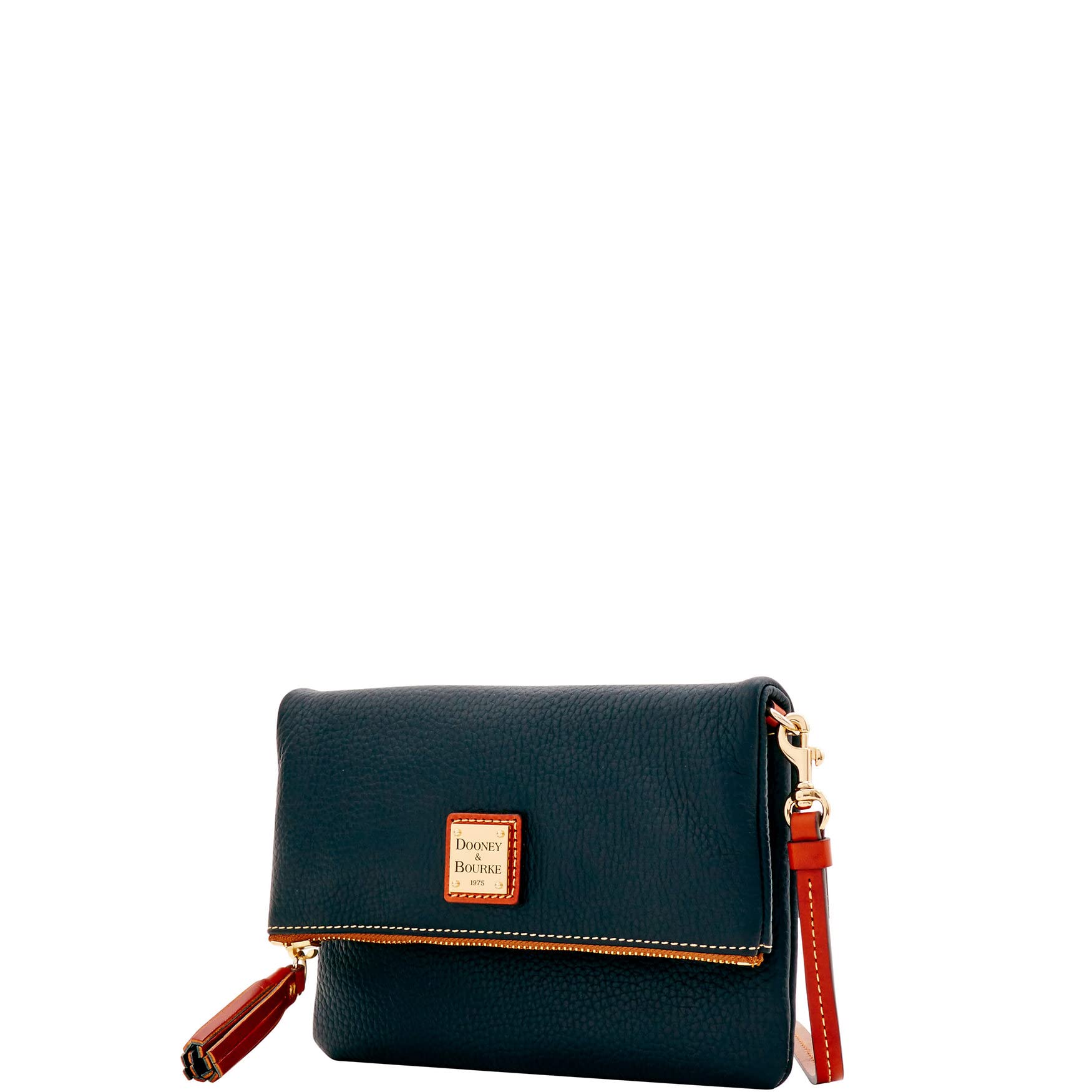 Dooney & Bourke Women's Small Pebble Grain Leather Crossbody Bag with Adjustable Strap - Stylish Foldover Zip Purse for Everyday Use, Work & Travel