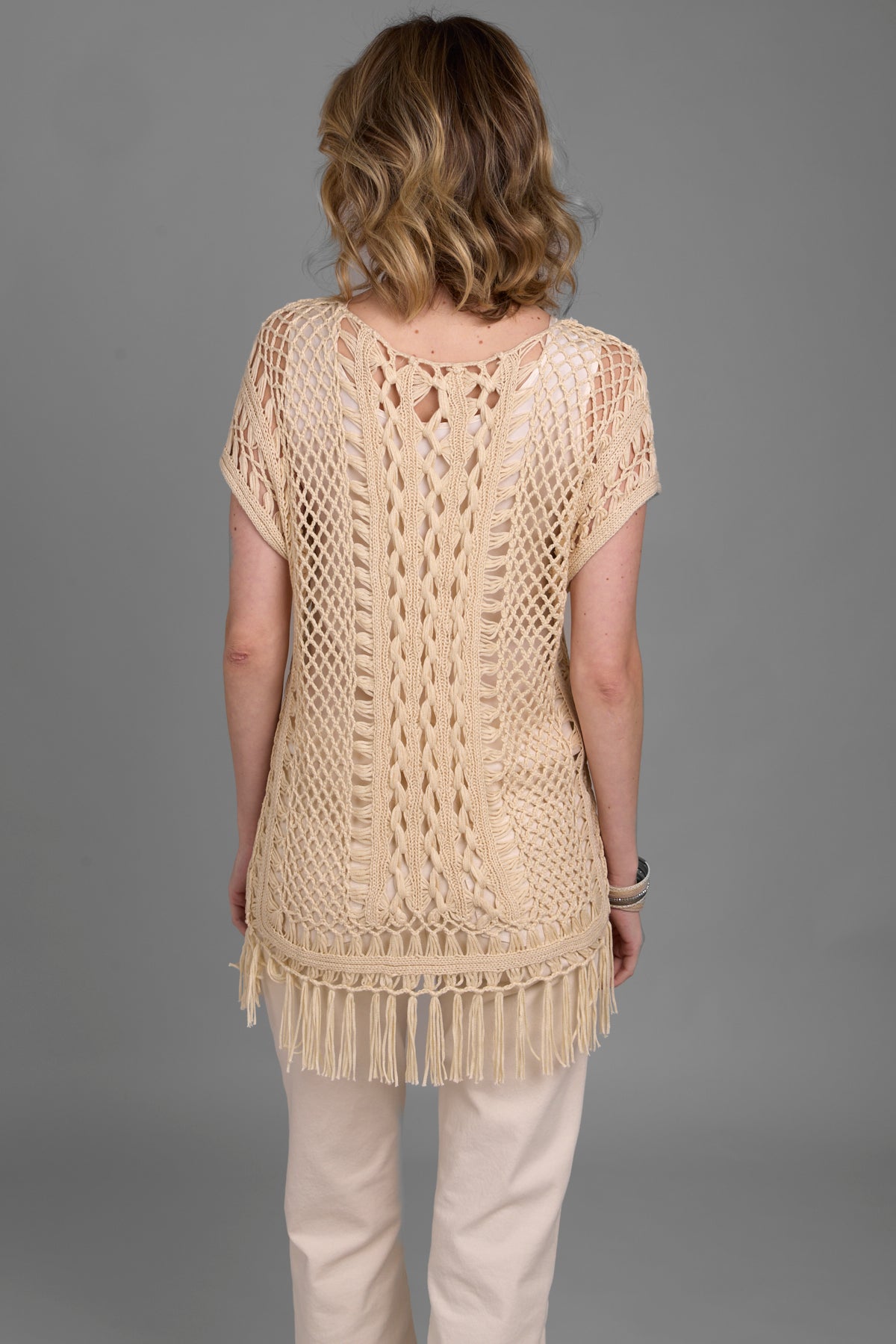 Bohemian Crochet Fringed Tunic Top for Women | Summer Beach Cover Up | Festival Outfit | Breezy Vacation Wear | Perfect for Beach, Pool, and Music Festivals