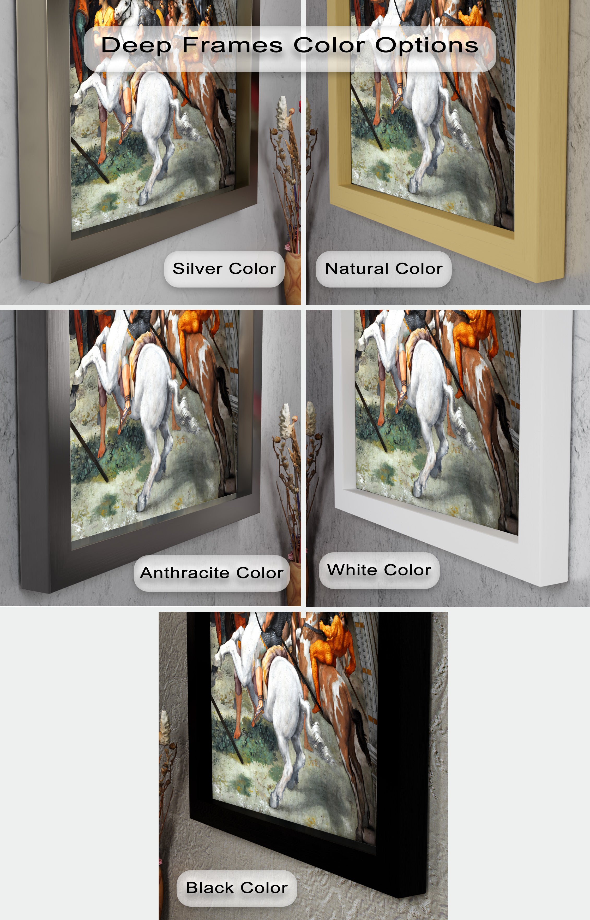 Clash of Warriors - Rococo Style Oil Painting for Home Decor, Living Room Wall Art, and Medieval Battle Scene Artwork