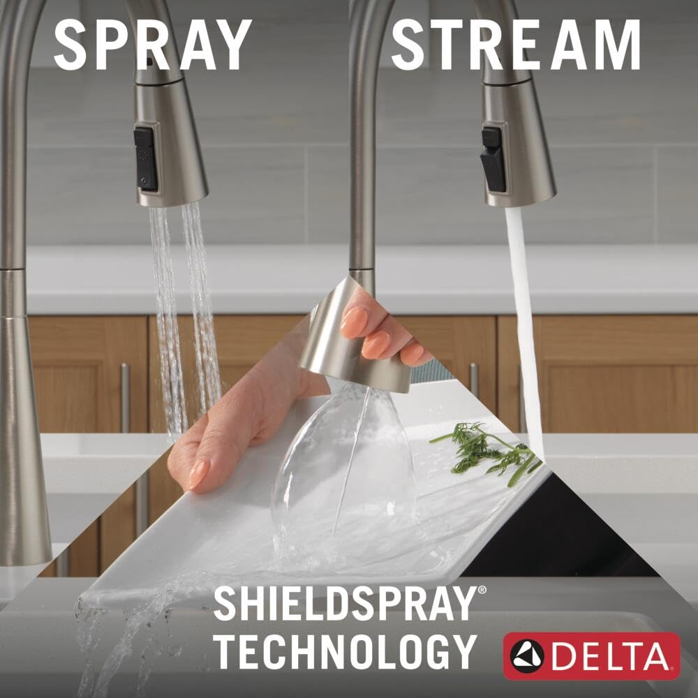 Delta Faucet Boyd Kitchen Sink Faucet with Pull Down Sprayer - Brushed Nickel for Modern Kitchens