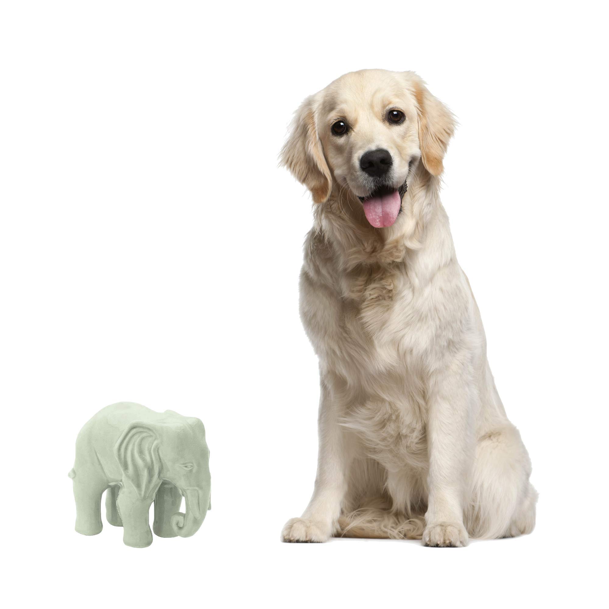 Handmade Green Celadon Ceramic Elephant Sculpture - 9.25 Inch Tall Good Luck Statue for Home Decor | Feng Shui Gift & Office Desk Ornament