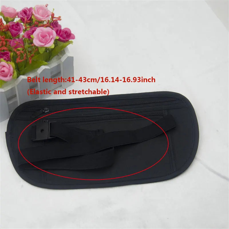 Sport Running Waist Bag - Invisible Travel Waist Pack with Hidden Security Wallet for Passport & Money - Perfect for Jogging, Hiking & Air Travel