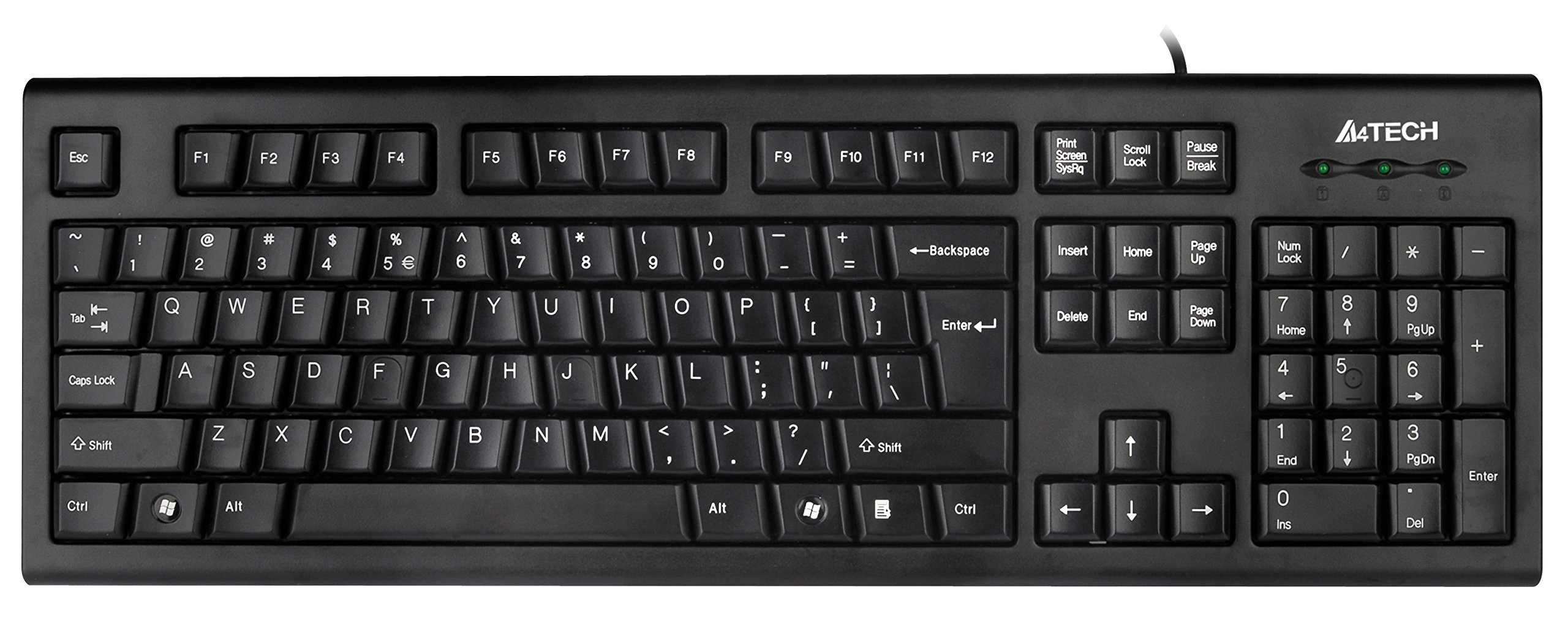 A4tech KRS-85 Ergonomic Keyboard with Rounded Edges - Comfortable Typing for Office, Gaming & Long Work Sessions