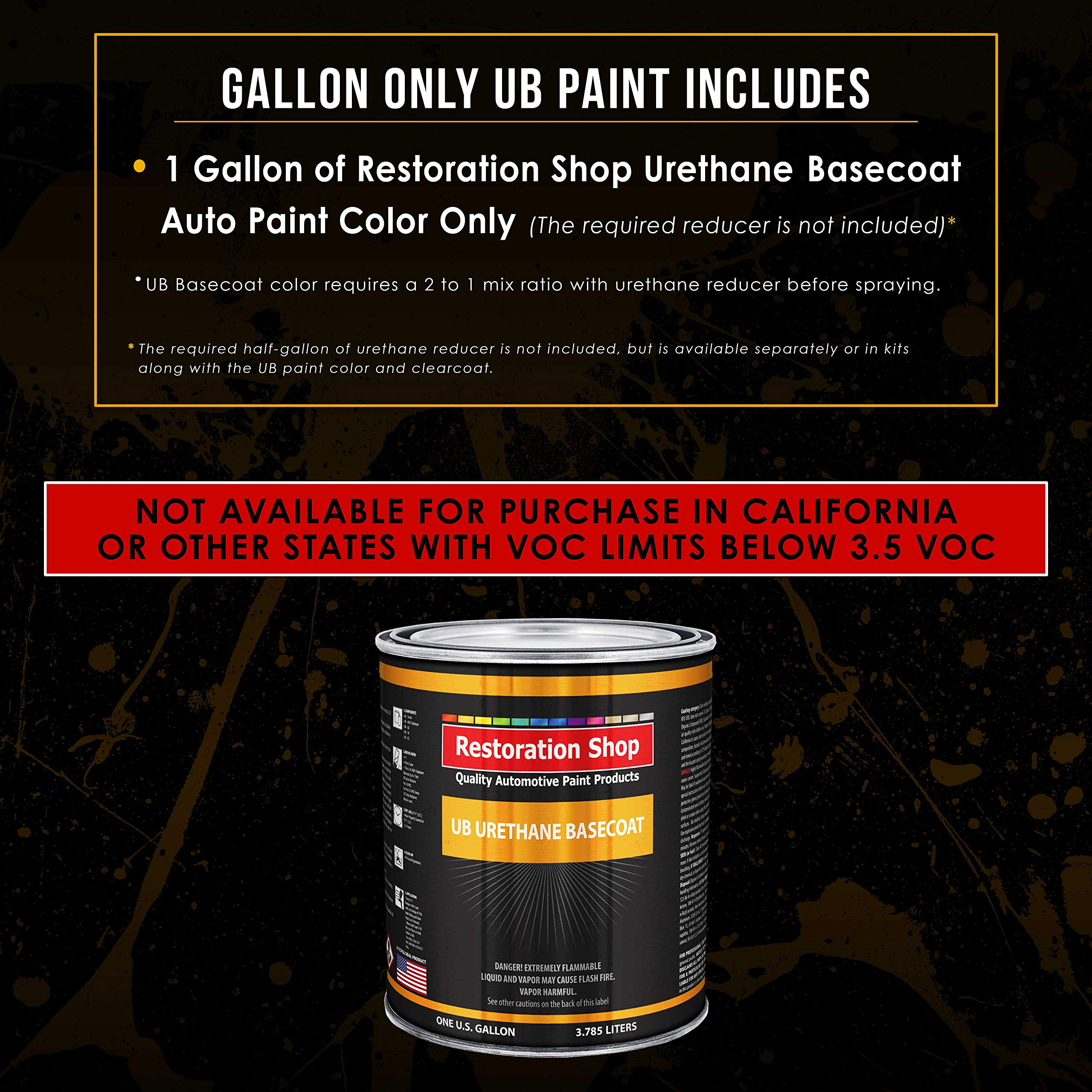 Restoration Shop Winter White Urethane Basecoat Auto Paint - 1 Gallon High Gloss Professional Automotive Refinish Coating for Cars & Trucks | Perfect for Vehicle Restoration & Custom Paint Jobs