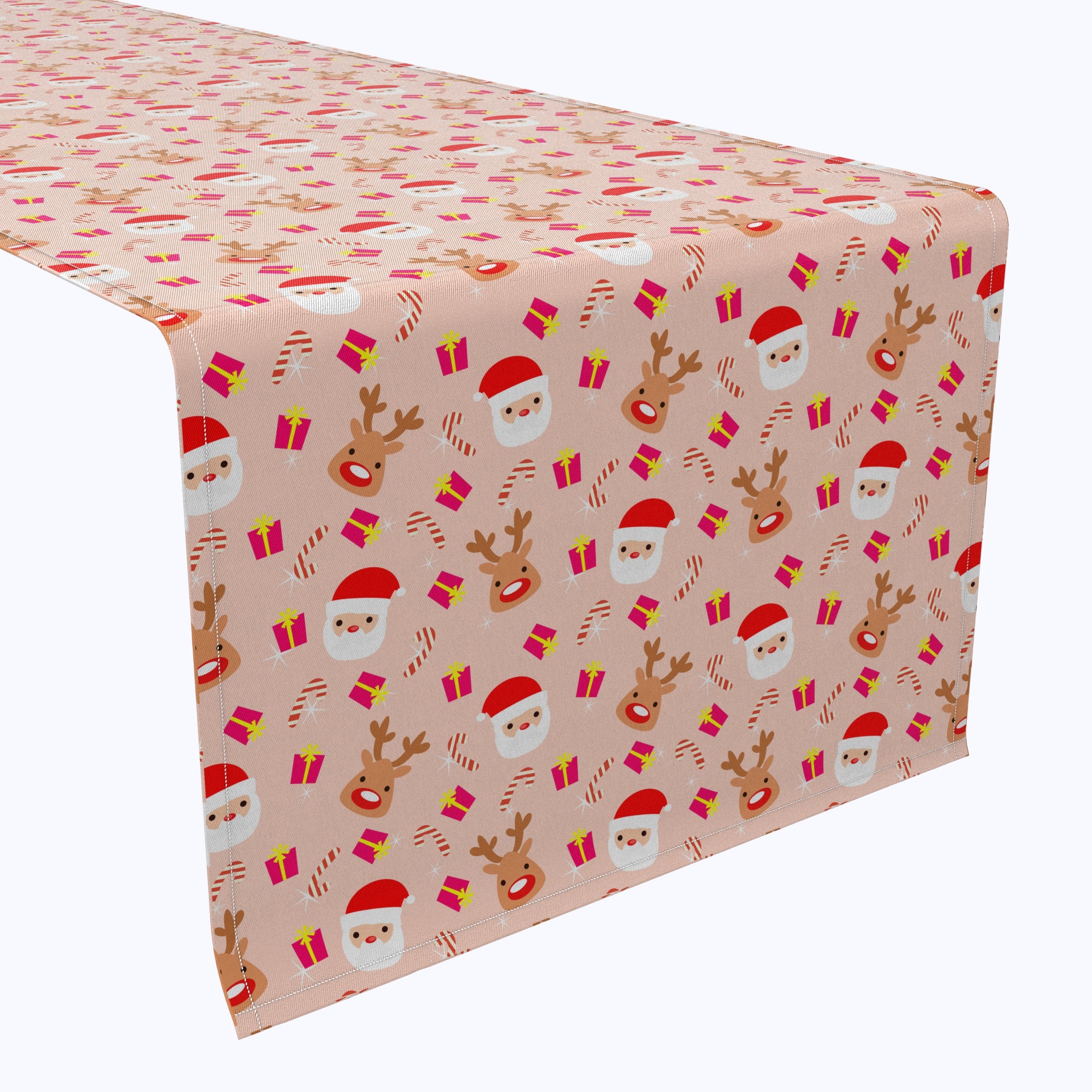 Festive Christmas Cotton Table Runners with Allover Holiday Patterns - Perfect for Holiday Dining, Party Decor & Seasonal Home Decoration