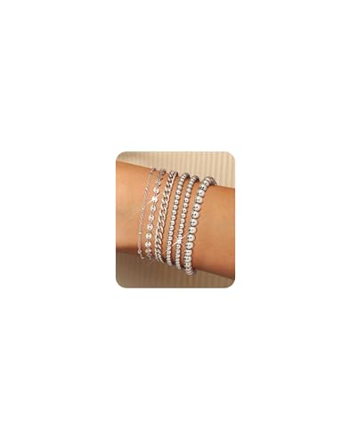Style 2- 6pcs Sliver Bracelet