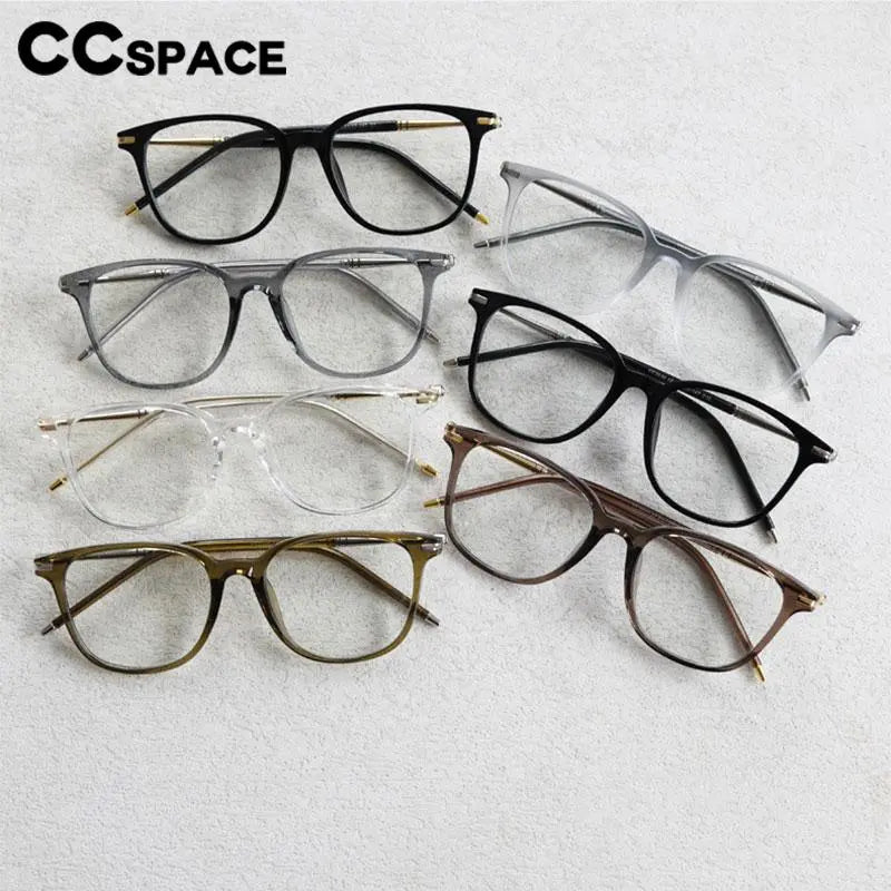 CCspace Unisex Full Rim Square TR90 Titanium Eyeglasses 56968 - Lightweight Durable Frames for Work, Reading & Everyday Wear