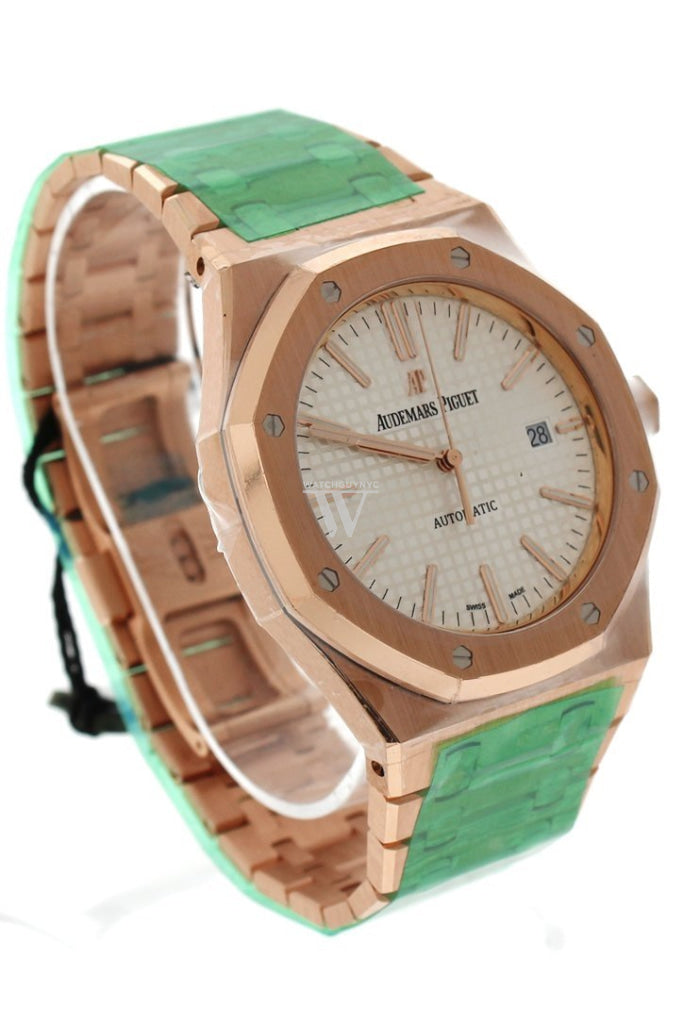 Audemars Piguet Royal Oak 41mm Men's Luxury Watch - White Dial, 18K Pink Gold Case & Bracelet (Ref.15400OR.OO.1220OR.02) - Perfect for Business Meetings & Formal Events