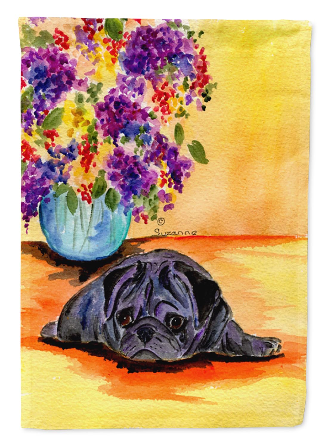 Pug Garden Flag - Colorful Decorative Yard Banner for Mailbox, Patio & Flower Beds | Caroline's Treasures SS8298GF | Perfect for Outdoor Decor, Seasonal Displays & Dog Lover Gifts