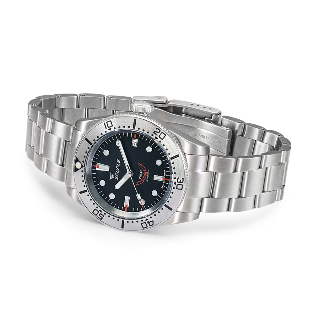 1545 Stainless Steel 40mm Black Dial Men's Watch with Bracelet - Perfect for Business, Casual Wear & Everyday Use