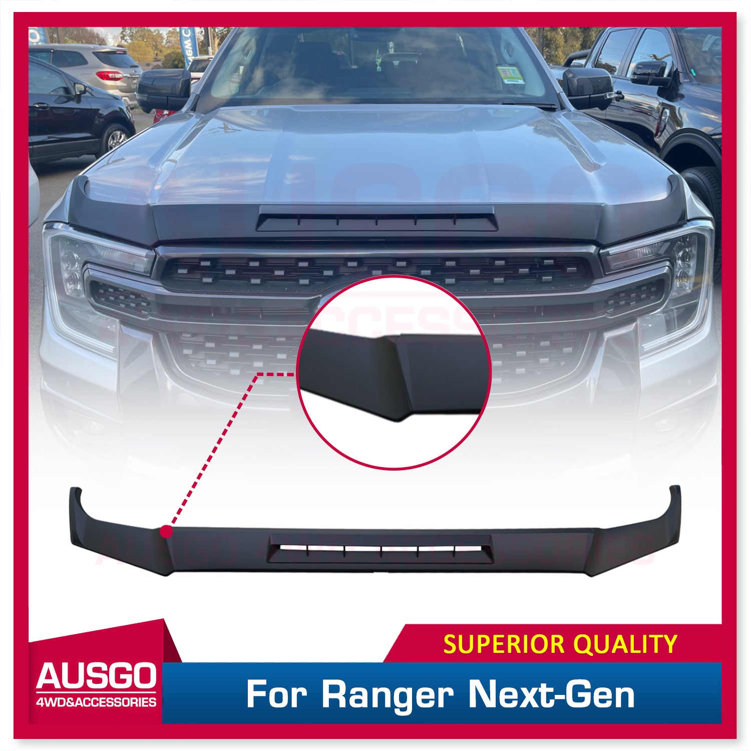 2022-2023 Ford Ranger Next Gen Bonnet Protector - Heavy Duty Hood Guard for Off-Road & Daily Driving | UV Resistant & Weatherproof Truck Accessory