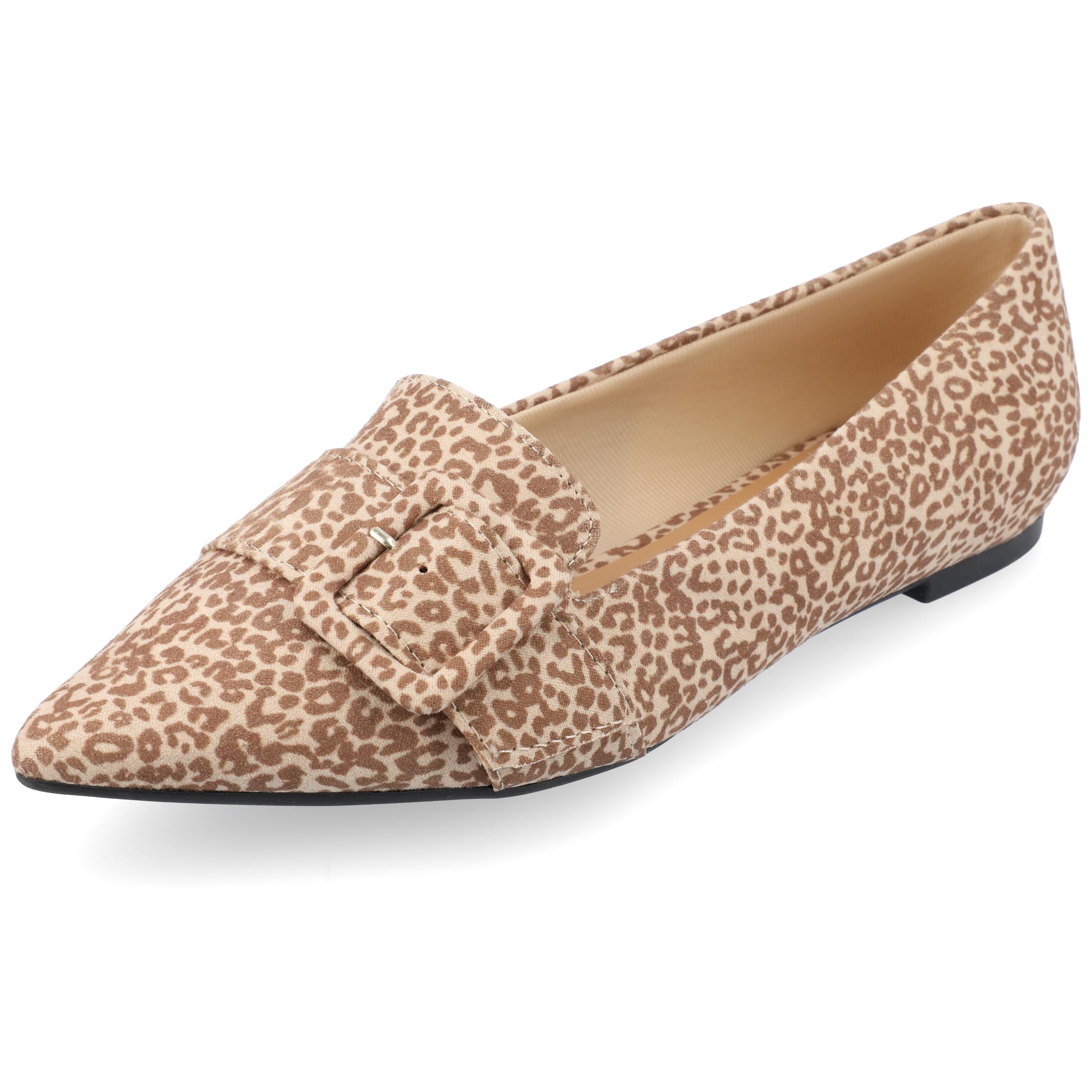 Journee Collection Women's Comfortable Ballet Flats - Lightweight Slip-On Shoes for Work, Travel & Everyday Wear