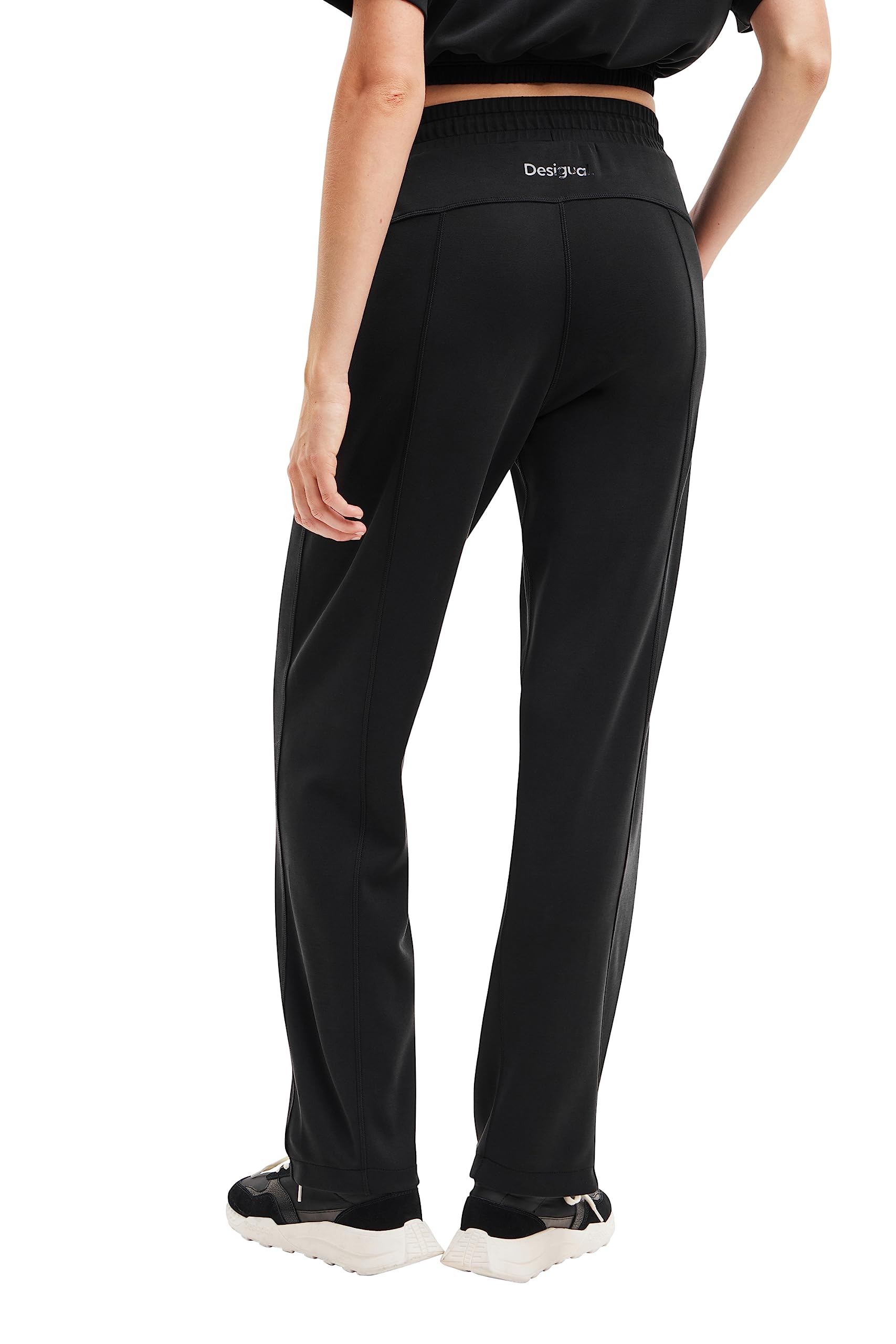 Desigual Women's Knit Long Pants - Comfortable Stretch High Waist Trousers for Casual Wear, Office & Travel