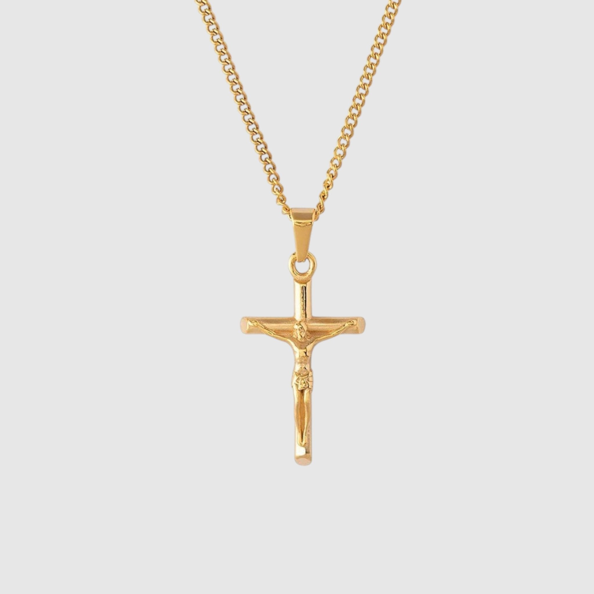 14K Gold Crucifix Pendant Necklace for Men & Women - Religious Jewelry Gift for Baptism, First Communion & Everyday Wear