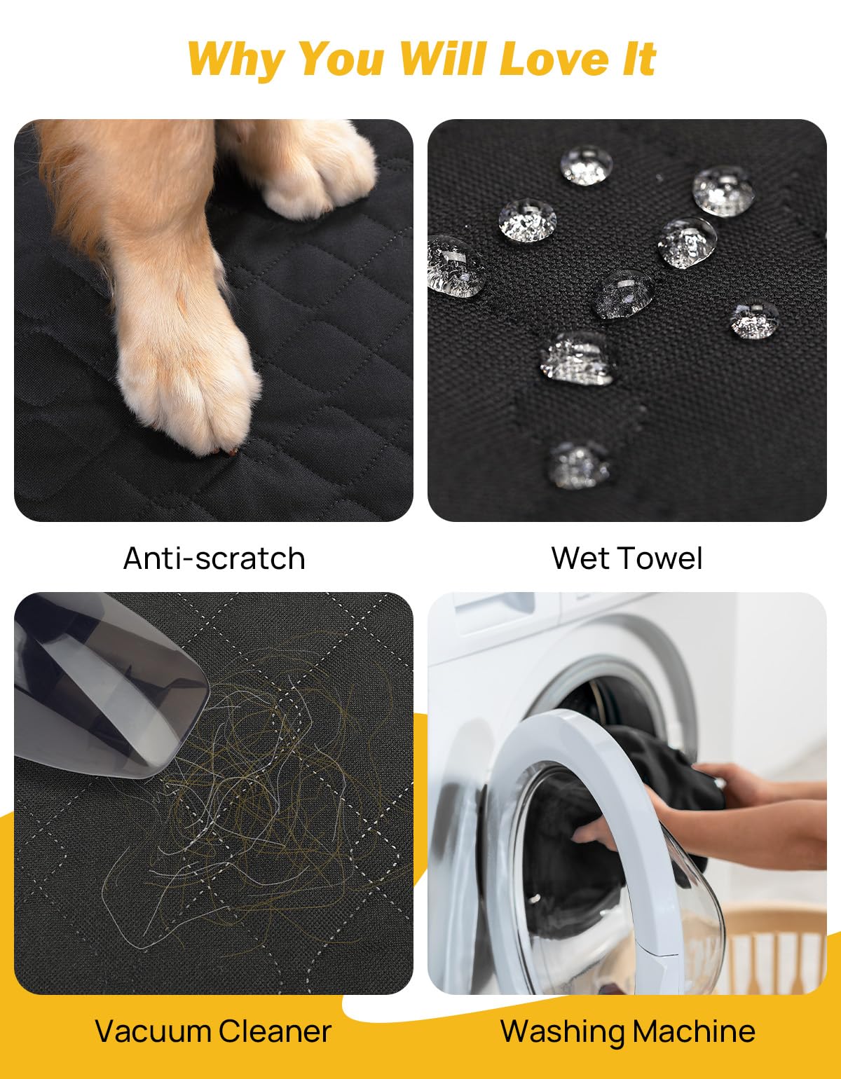 JOYTUTUS Dog Car Seat Cover with Hard Bottom - Waterproof Back Seat Extender for Dogs, Pet Travel Hammock for Cars, Trucks & SUVs | Perfect for Road Trips & Outdoor Adventures
