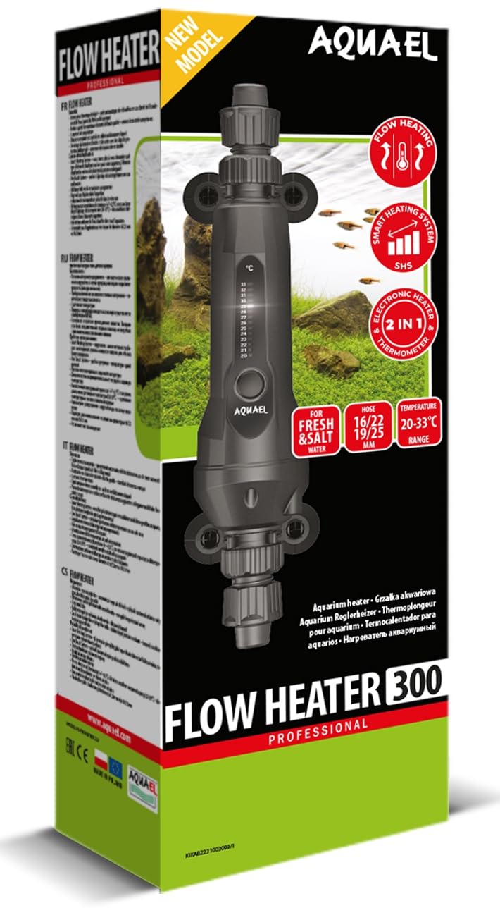 Aquael 300W Inline Flow Heater for Aquariums - Efficient Submersible Water Heater for Fish Tanks, Hydroponics & Aquatic Systems | Perfect for Freshwater and Saltwater Setups