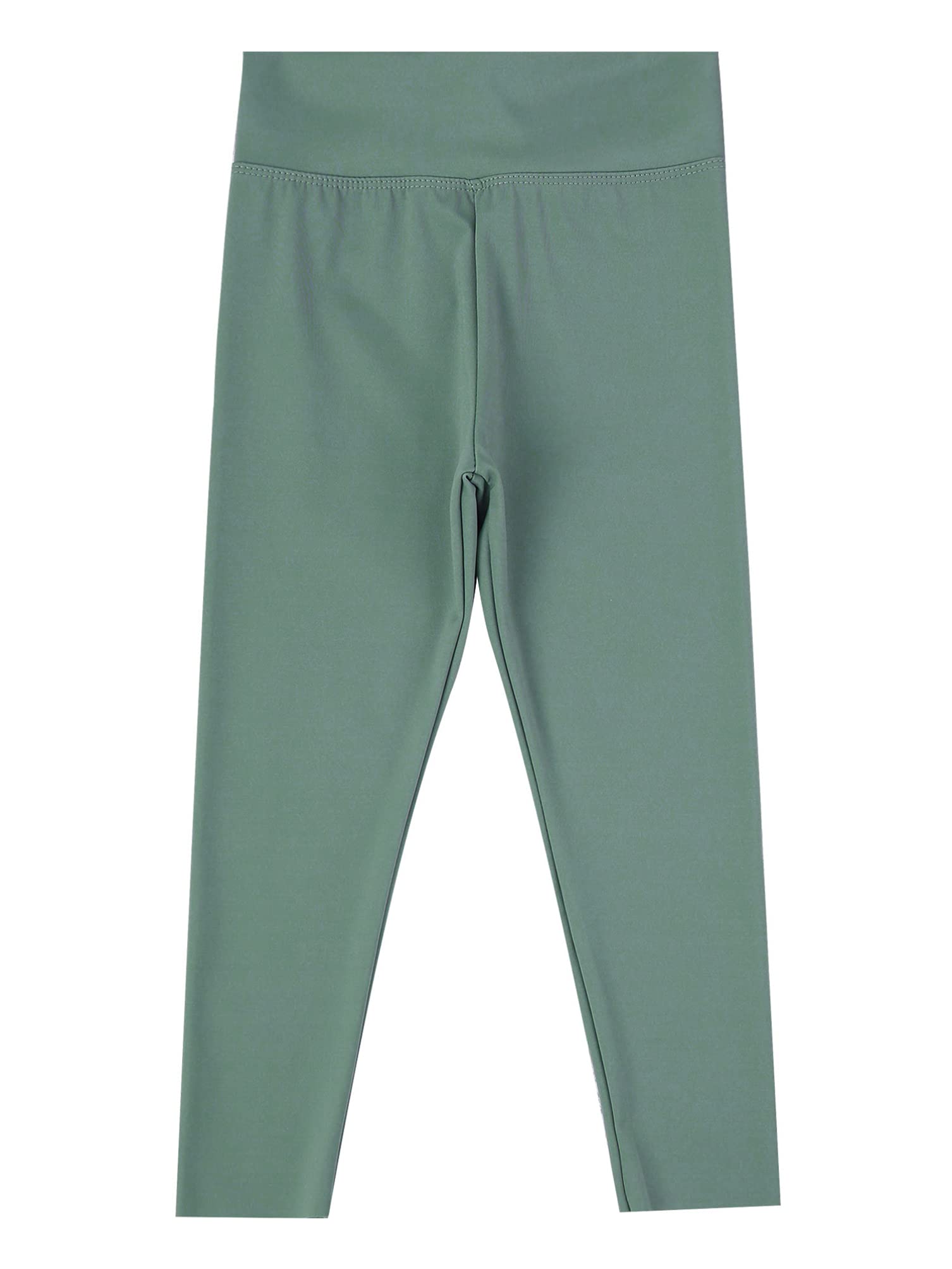 dPois Girls' Stretchy Leggings - Elastic Waistband Soft Dance Tights - Full Length Activewear Pants for Yoga, Running & Playtime