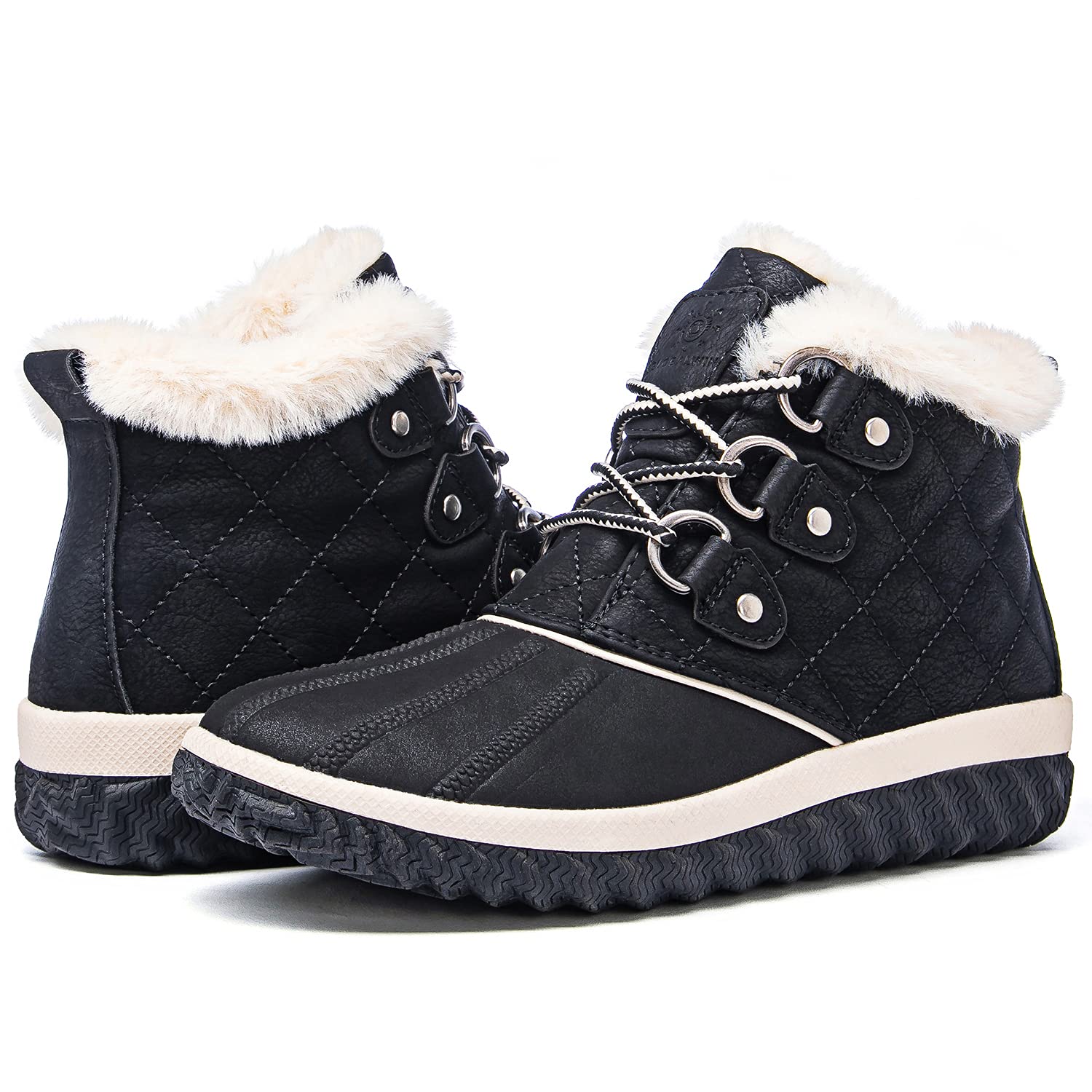 GLOBALWIN Women's Winter Ankle Boots - Waterproof Snow Boots for Women, Slip Resistant & Warm Fur Lined - Perfect for Snowy Weather, Outdoor Hiking & Winter Fashion