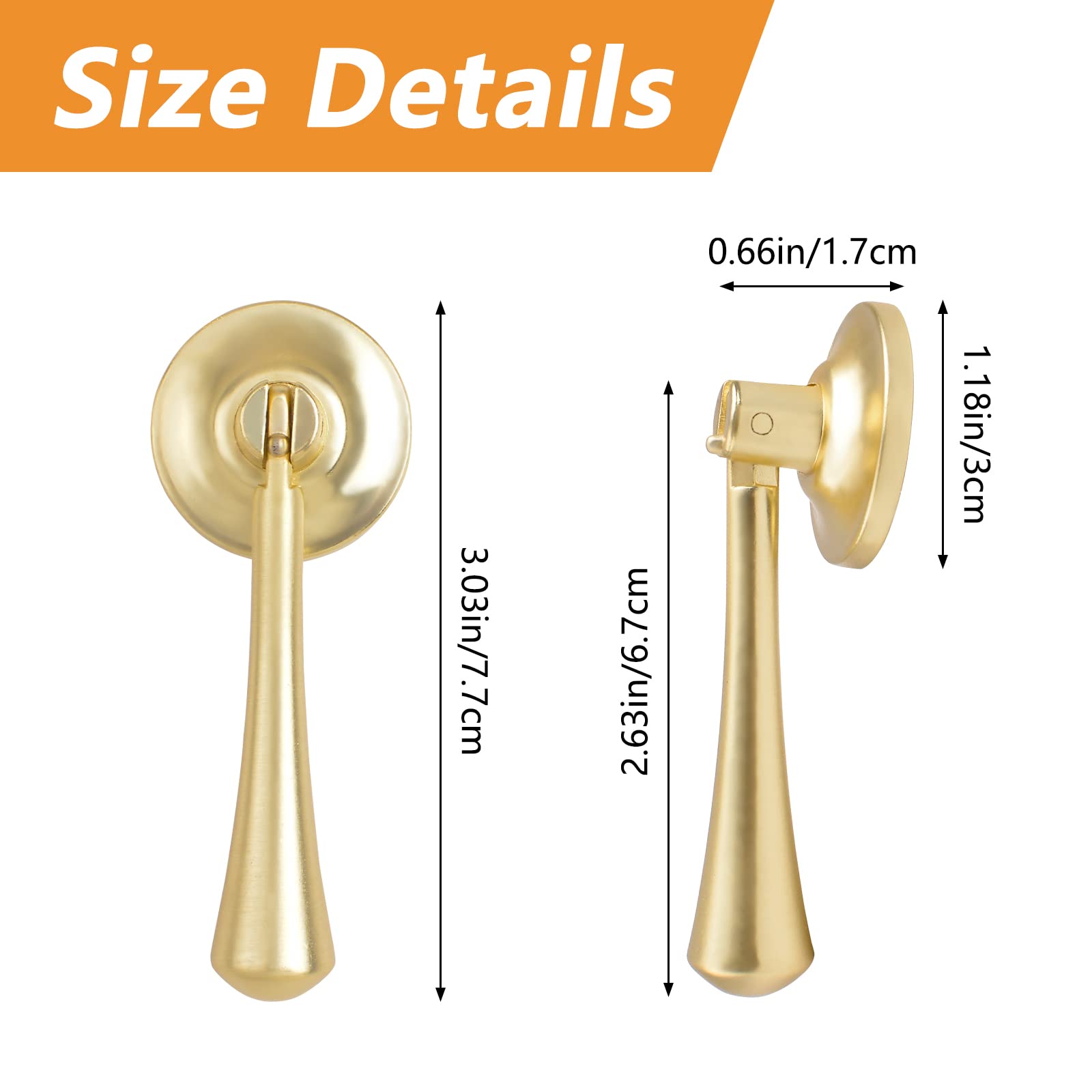 MOROBOR Teardrop-Shaped Cabinet Pulls - 4 Pack Solid Brushed Gold Drawer Handles - Zinc Alloy Knobs with Mounting Screws for Kitchen Cabinets, Dressers & Furniture - Elegant Home Decor Upgrade