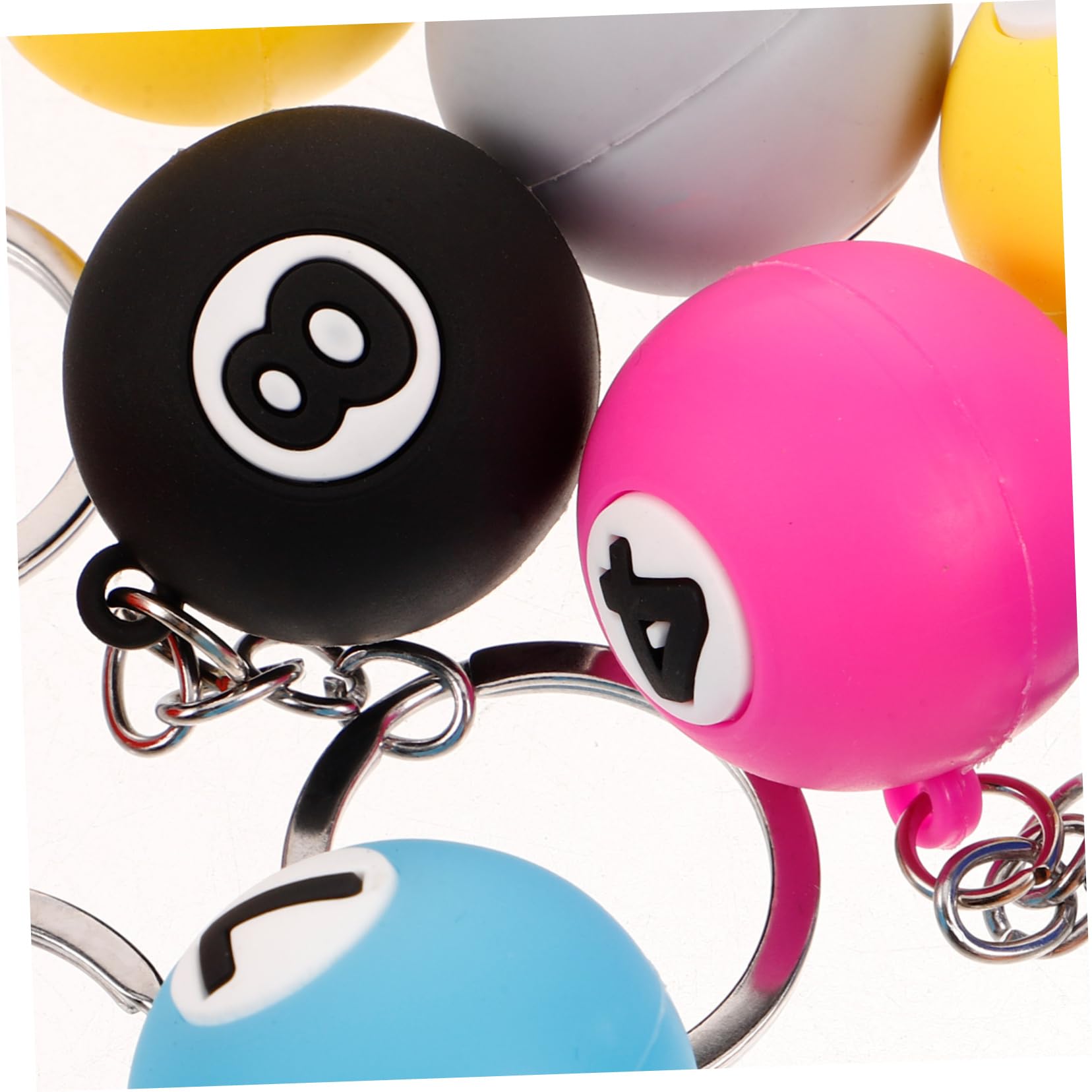 Mini Billiards Keychains - 9pcs Sports Key Rings for Pool Lovers & Gifts