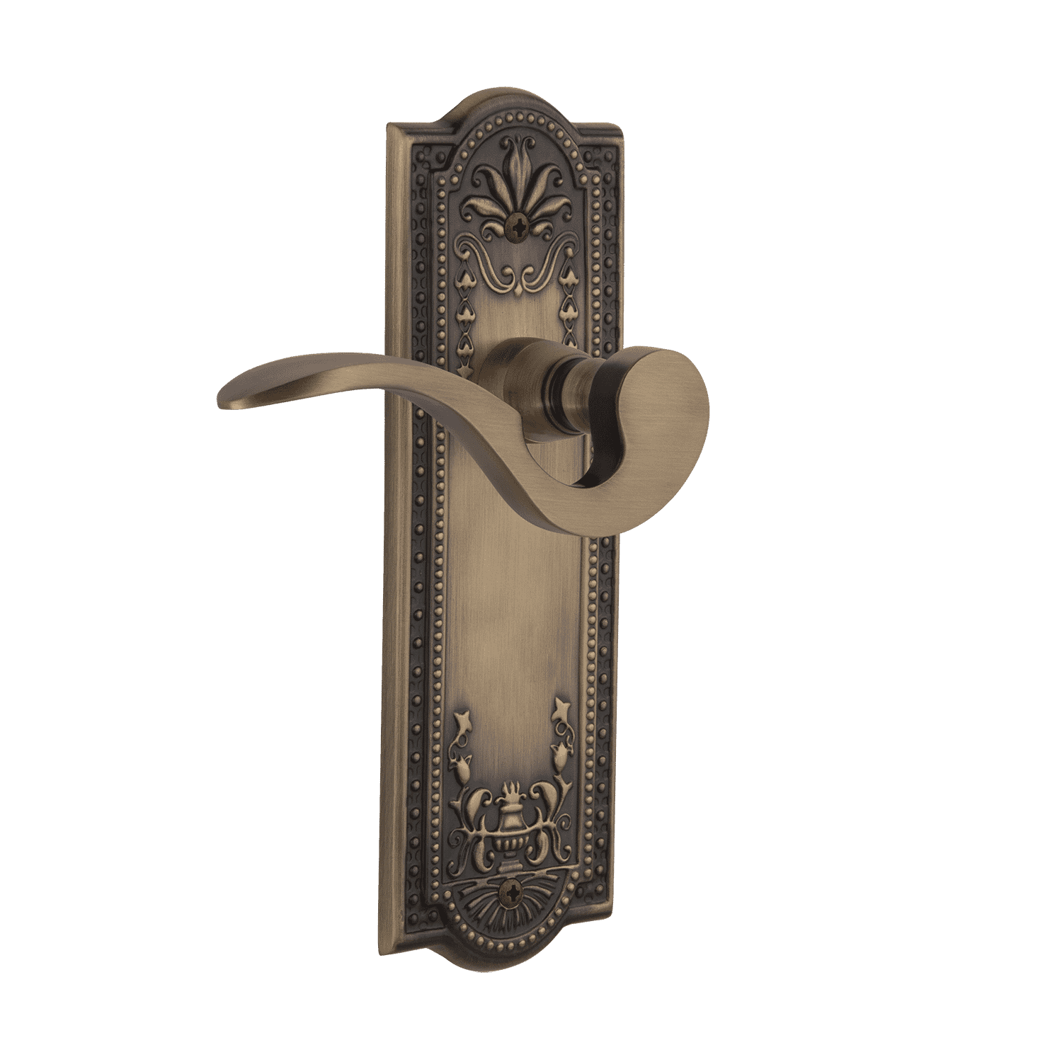 Antique Brass Manor Lever Long Plate - Elegant Vintage Door Hardware for Traditional & Classic Home Decor | Perfect for Interior Doors, Cabinets & Furniture