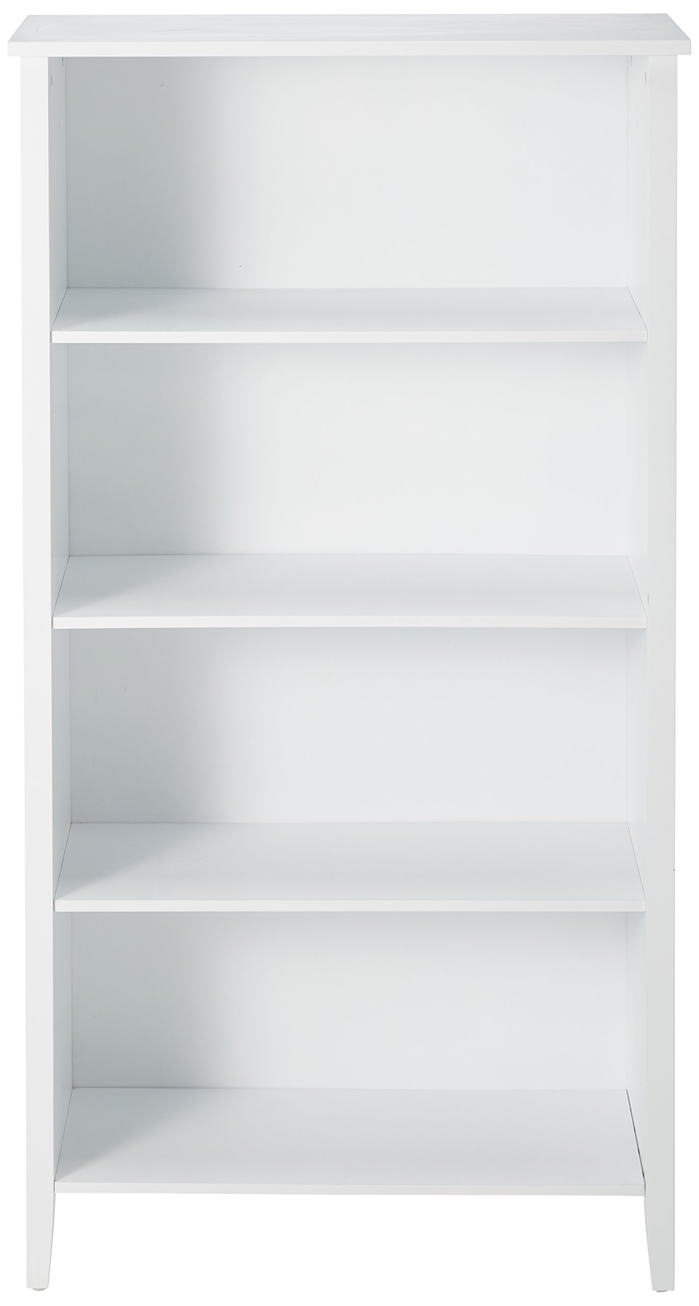 Kings Brand White Wooden 4-Shelf Bookcase - Modern Bookshelf for Living Room, Office & Bedroom Storage & Organization