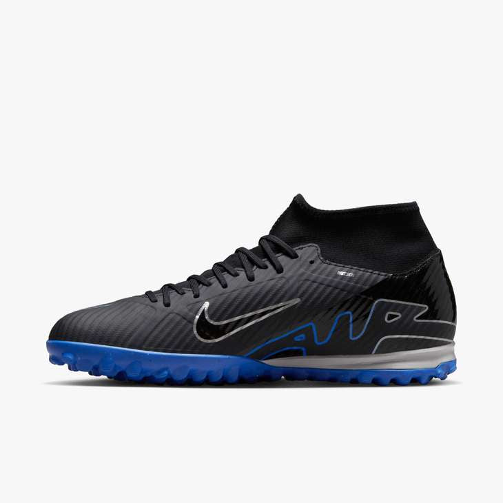 Nike Mercurial Superfly 9 Academy TF Turf Soccer Shoes for Men - Black/Royal - Artificial Grass Football Cleats for Training & Matches