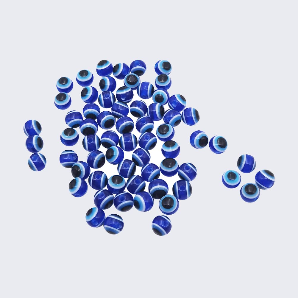300 Pieces 6mm Blue Round Resin Turkish Evil Eye Beads - DIY Jewelry Making Supplies for Bracelets, Necklaces & Good Luck Charms - Perfect for Crafting, Gifts & Spiritual Protection