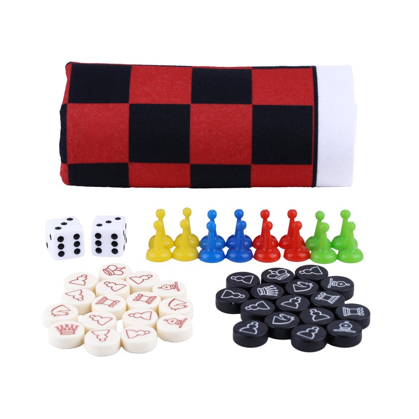 3 in 1 Game Roll - Portable Board Game Mat for Poker, Dice & Card Games - Perfect for Family Game Nights, Camping & Travel Entertainment