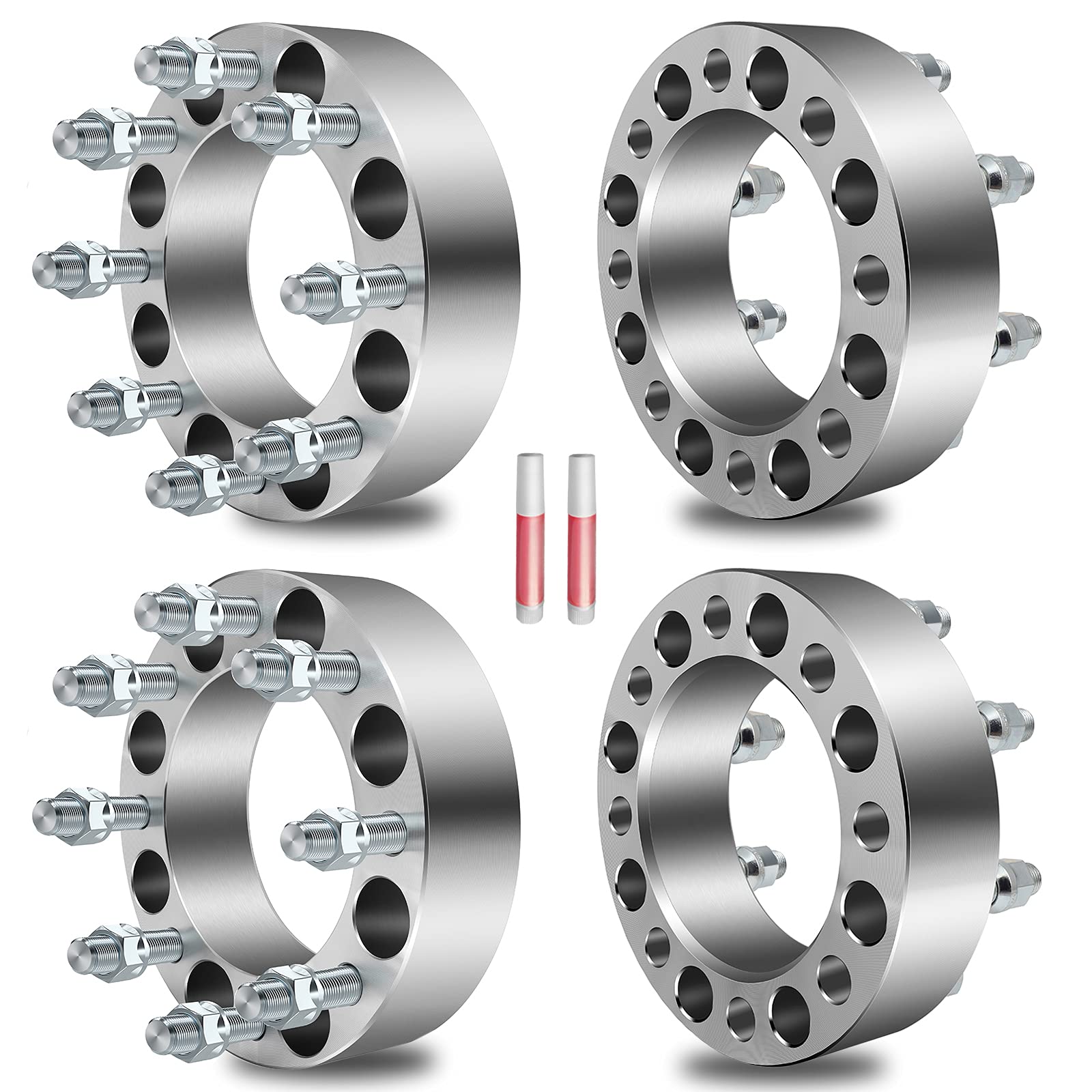 ECCPP 4-Pack 2-Inch 50mm Wheel Spacers 8x6.5 to 8x6.5 Bolt Pattern 8x165.1 to 8x165.1 Hub Centric - Compatible with Ram 2500/3500, Ford F250/F350 (9/16