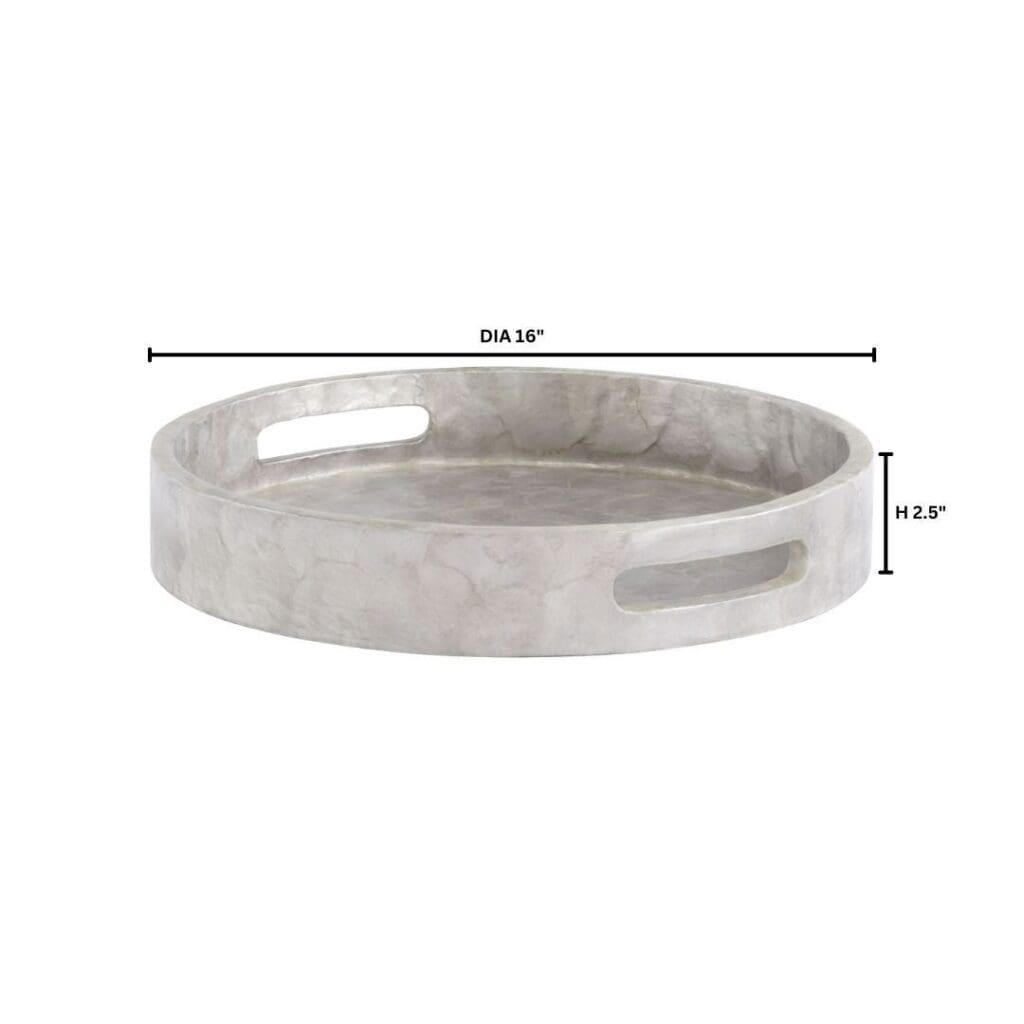 Cyan Design 11690 Triton Round Decorative Tray - Small Smoke Gray - Elegant Home Decor for Living Room, Dining Table & Bathroom Organization