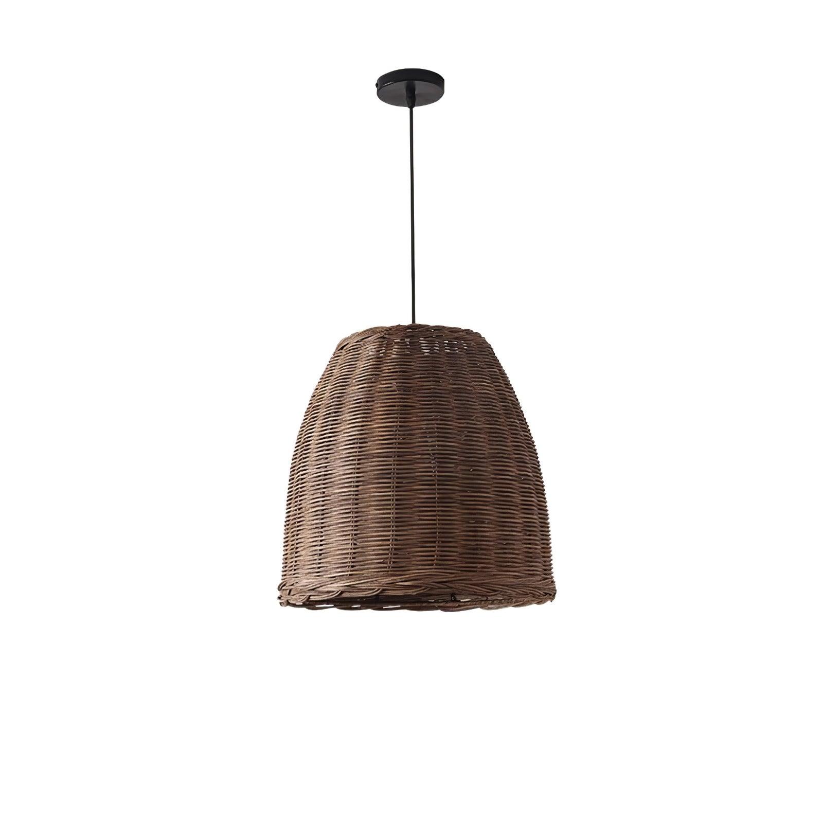 Modern Rattan Pendant Light - Handwoven Natural Wicker Hanging Lamp for Boho, Farmhouse & Coastal Home Decor - Perfect for Dining Room, Bedroom or Patio Lighting