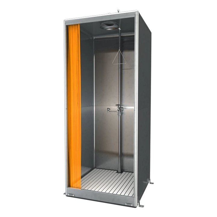 Guardian G2010 Stainless Steel Emergency Eyewash & Safety Shower Station with Bottom Drain - Front Entry Enclosure for Industrial & Laboratory Safety Use