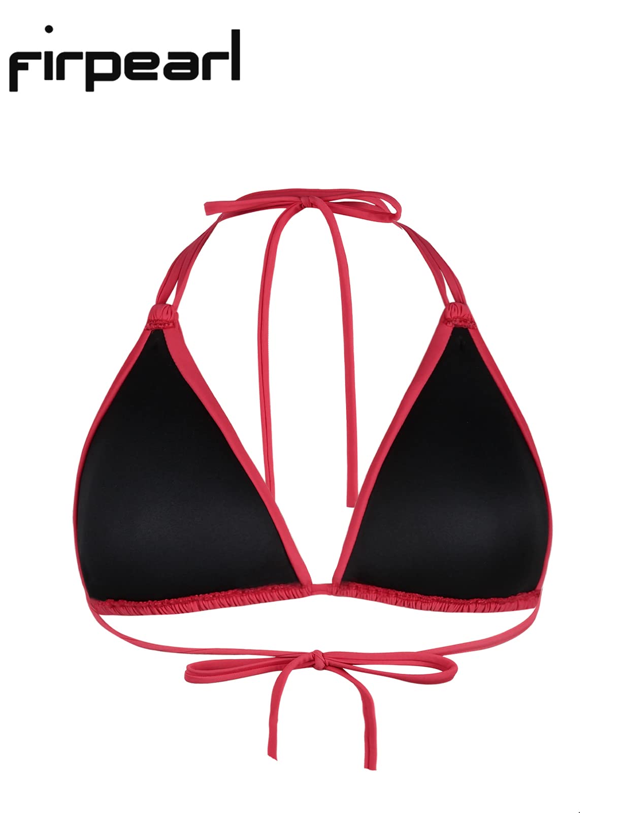 Firpearl Women's Push Up Triangle Bikini Top - Adjustable Halter Swimsuit with Ruching for Beach, Pool & Summer Vacation