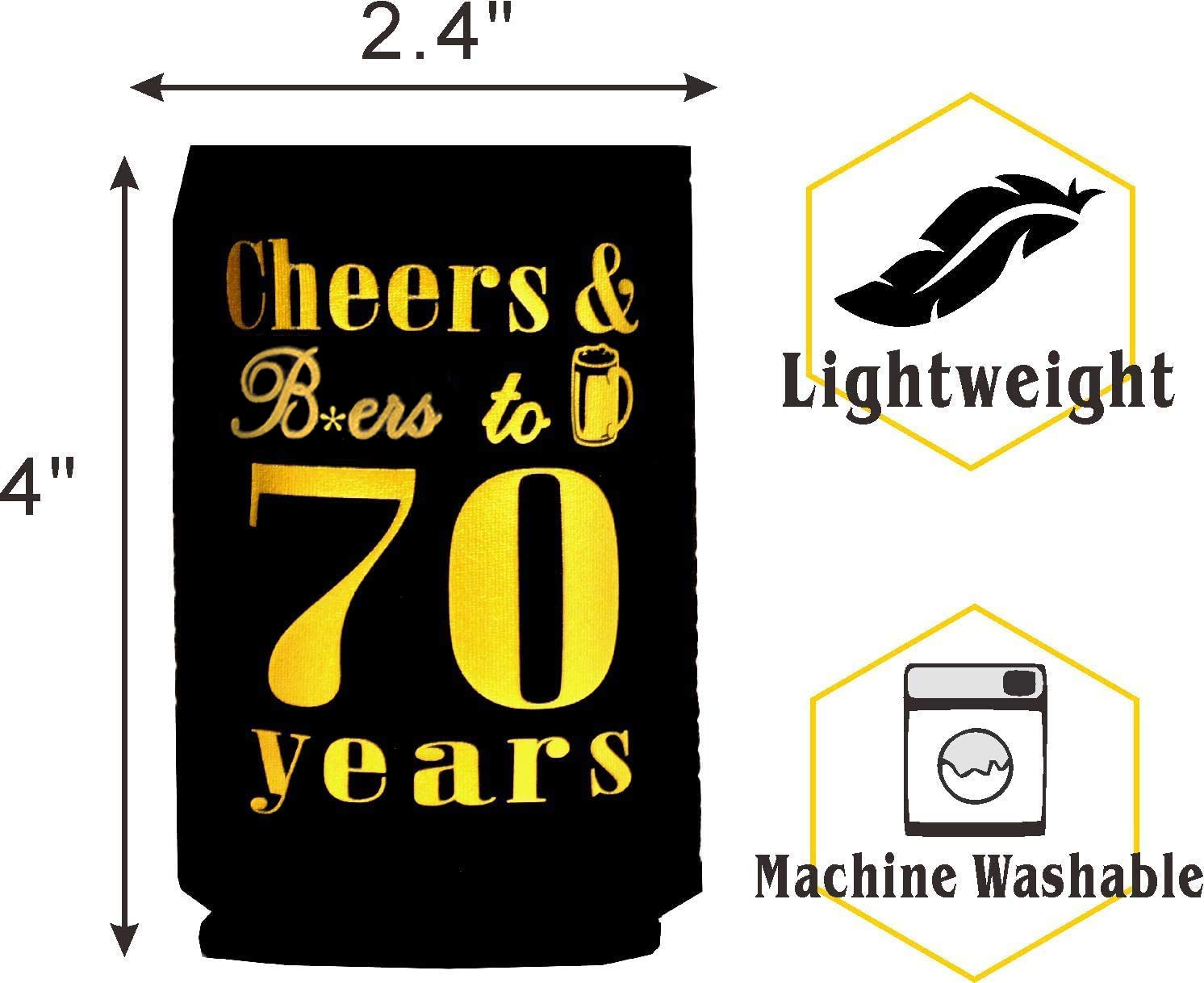 MEANT2TOBE 70th Birthday Decorations for Men - Personalized Can Cooler & Sleeve Set - Unique 70th Birthday Gifts for Him - Perfect for Birthday Parties, Retirement Celebrations & Father's Day Gifts