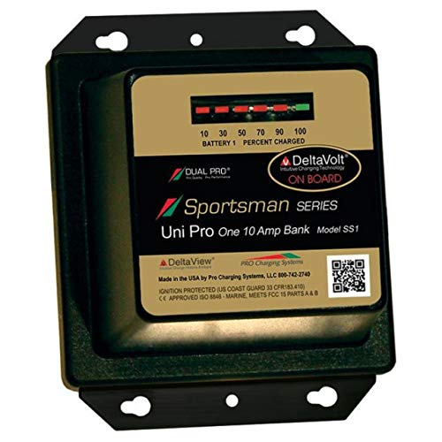 Dual Pro SS1 Sportsman 1 Bank 10 Amp Marine Battery Charger - Perfect for Boats, RVs & Outdoor Power Equipment