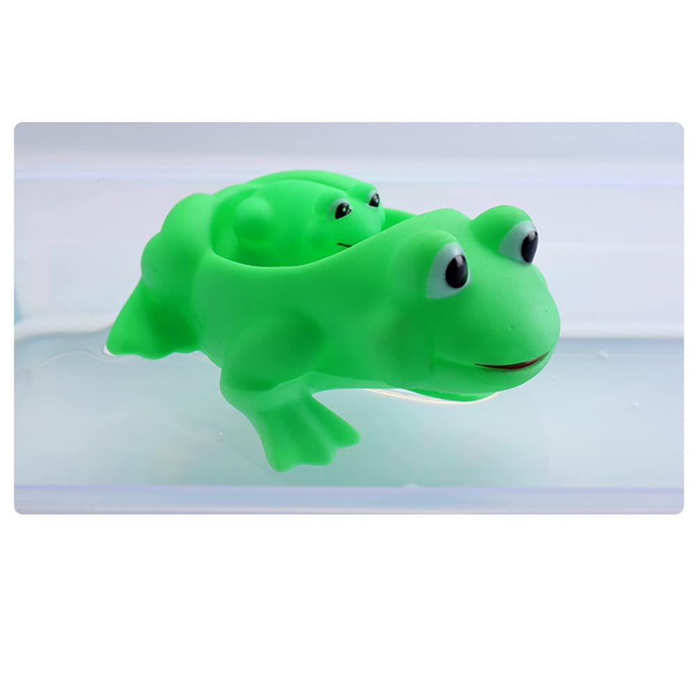 **4Pcs Rubber Green Frog Family Bath Toys - Squeaky Floating Ducks for Toddlers, Boys & Girls - Fun Bathtub & Shower Toys for Baby Playtime**
